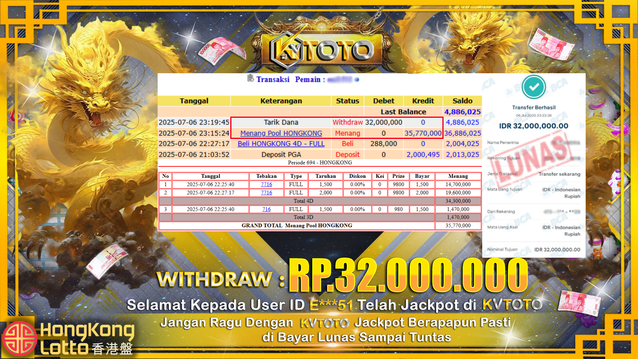 ✨ JACKPOT Di HONGKONG LOTTO ✨