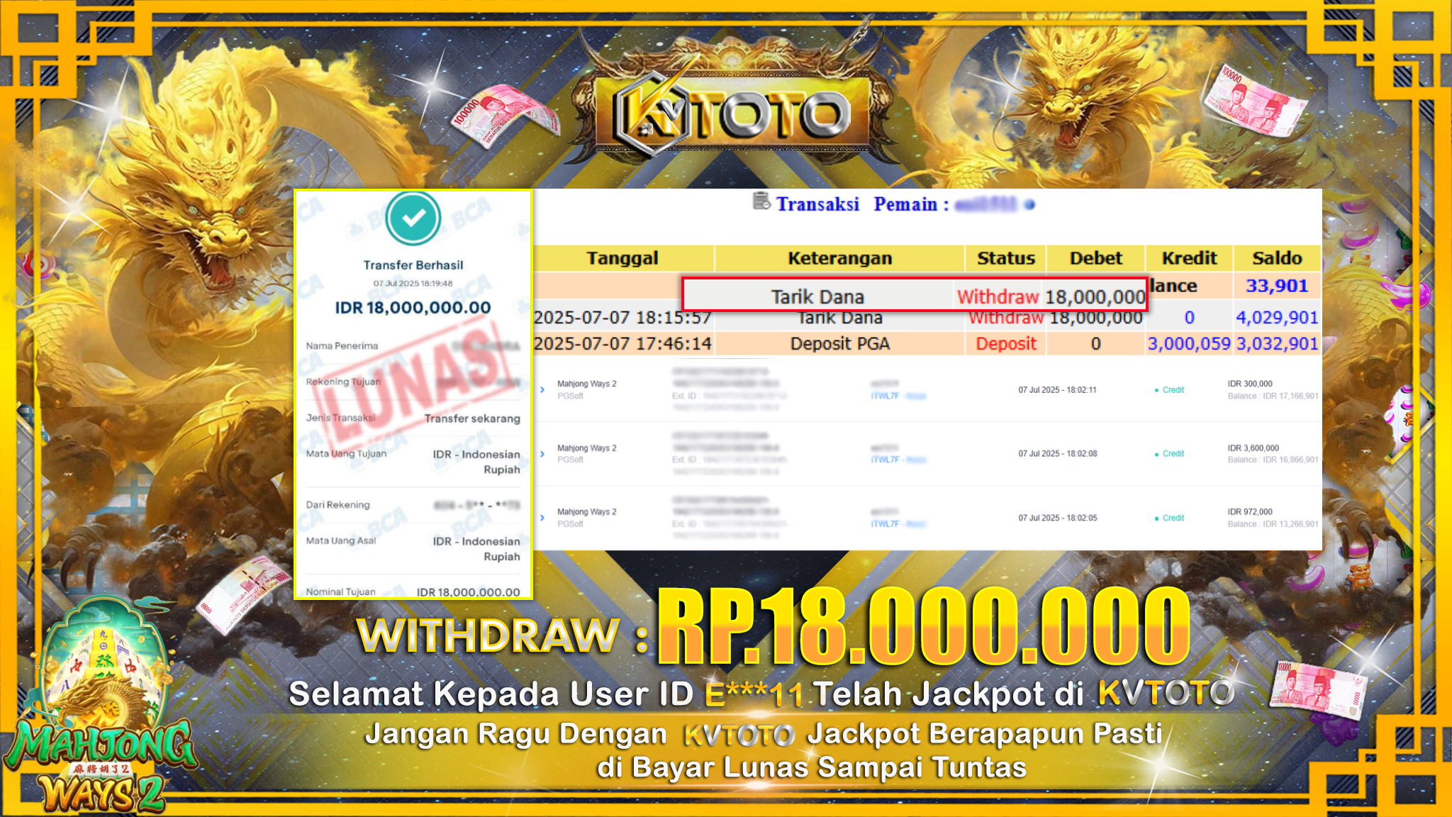 ✨ JACKPOT Di SLOT MAHJONG WAYS 2  ✨
