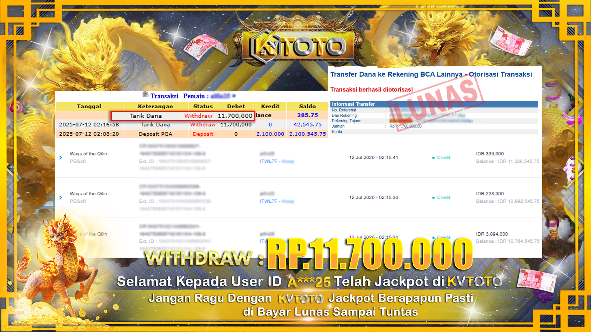 ✨ JACKPOT Di SLOT  WAYS OF QILIN ✨