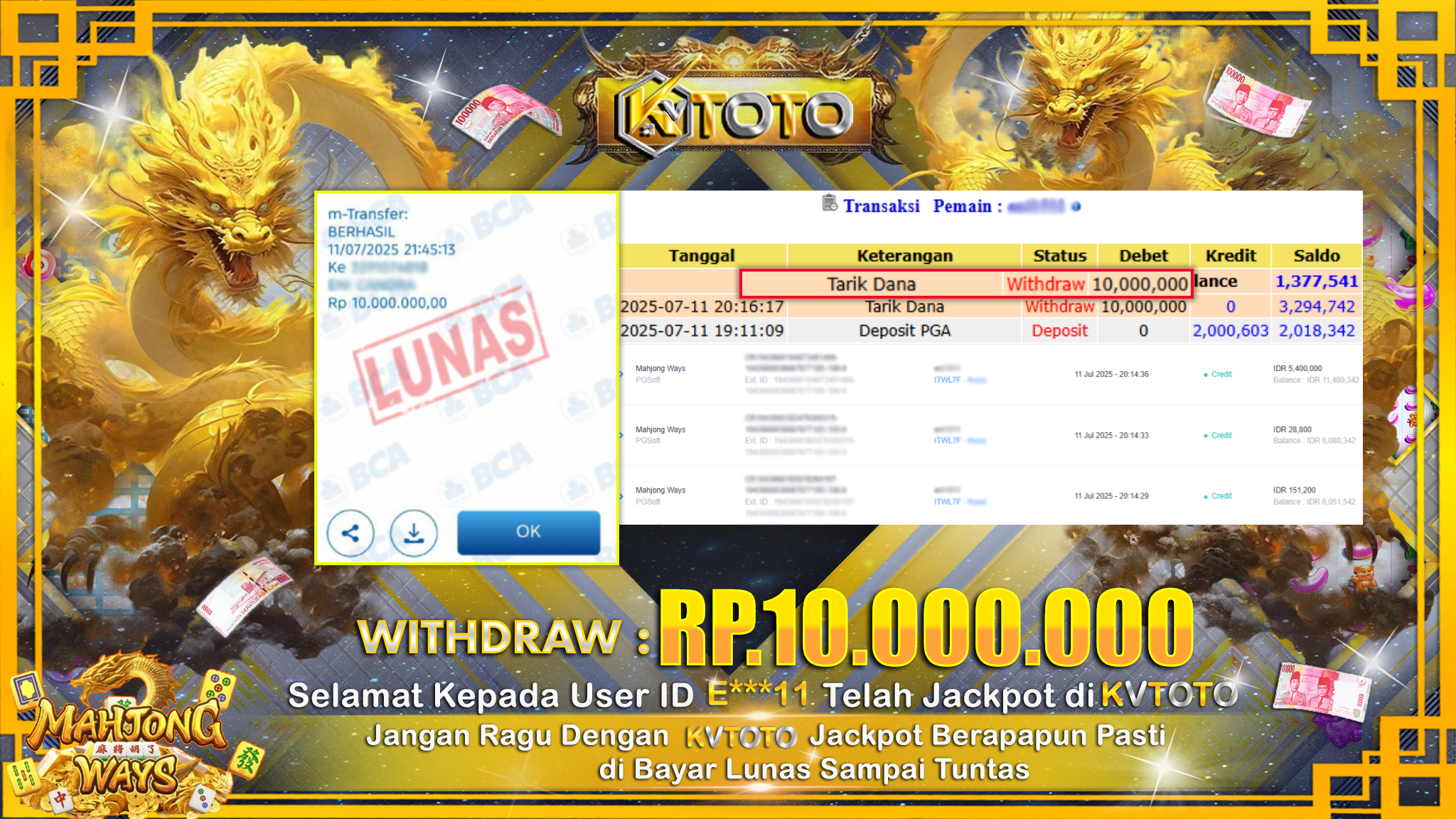 ✨ JACKPOT Di SLOT MAHJONG WAYS  ✨