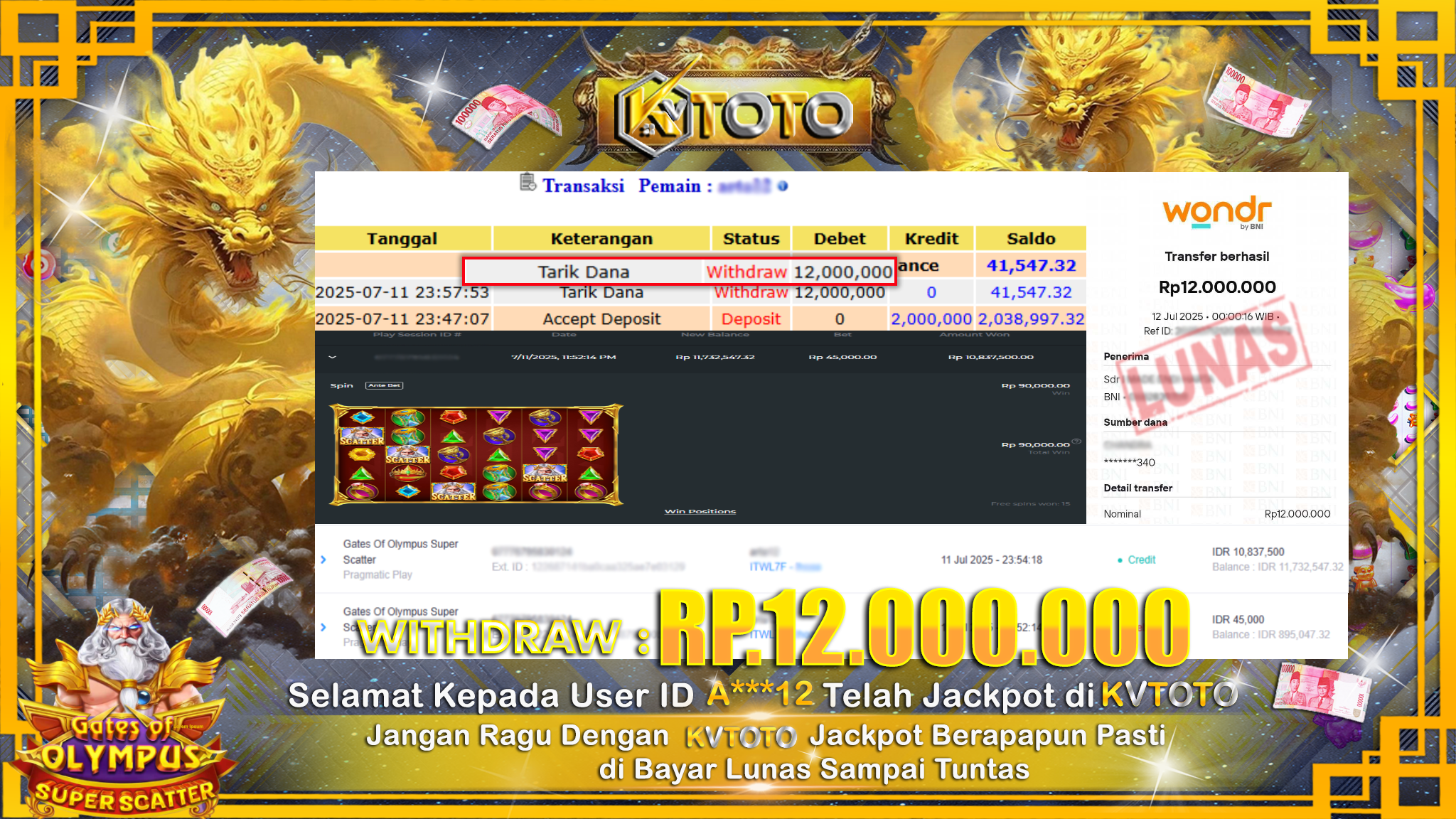 ✨ JACKPOT Di SLOT GATES OF OLYMPUS SUPER SCATTER✨