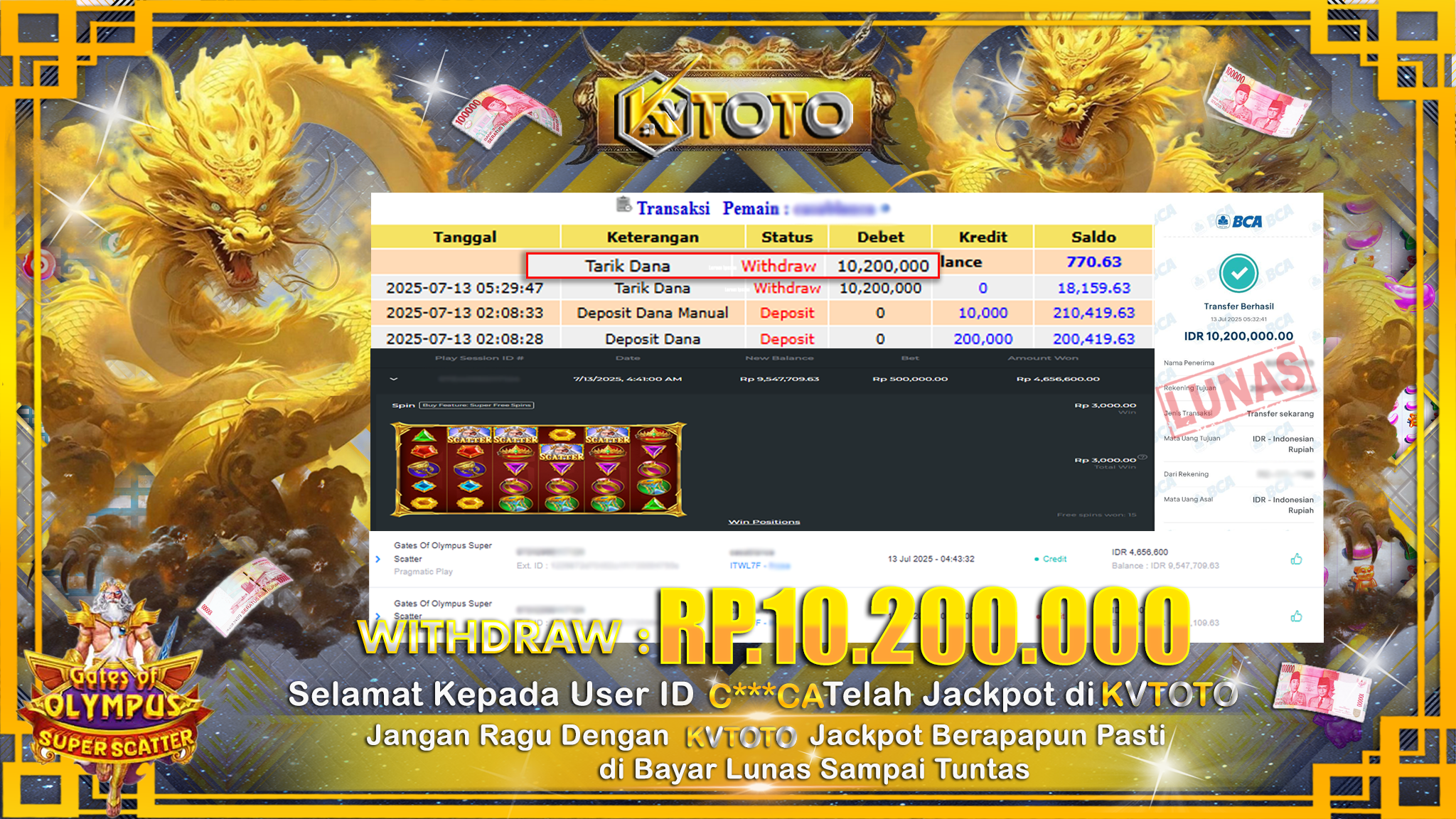 ✨ JACKPOT Di SLOT GATES OF OLYMPUS SUPER SCATTER ✨