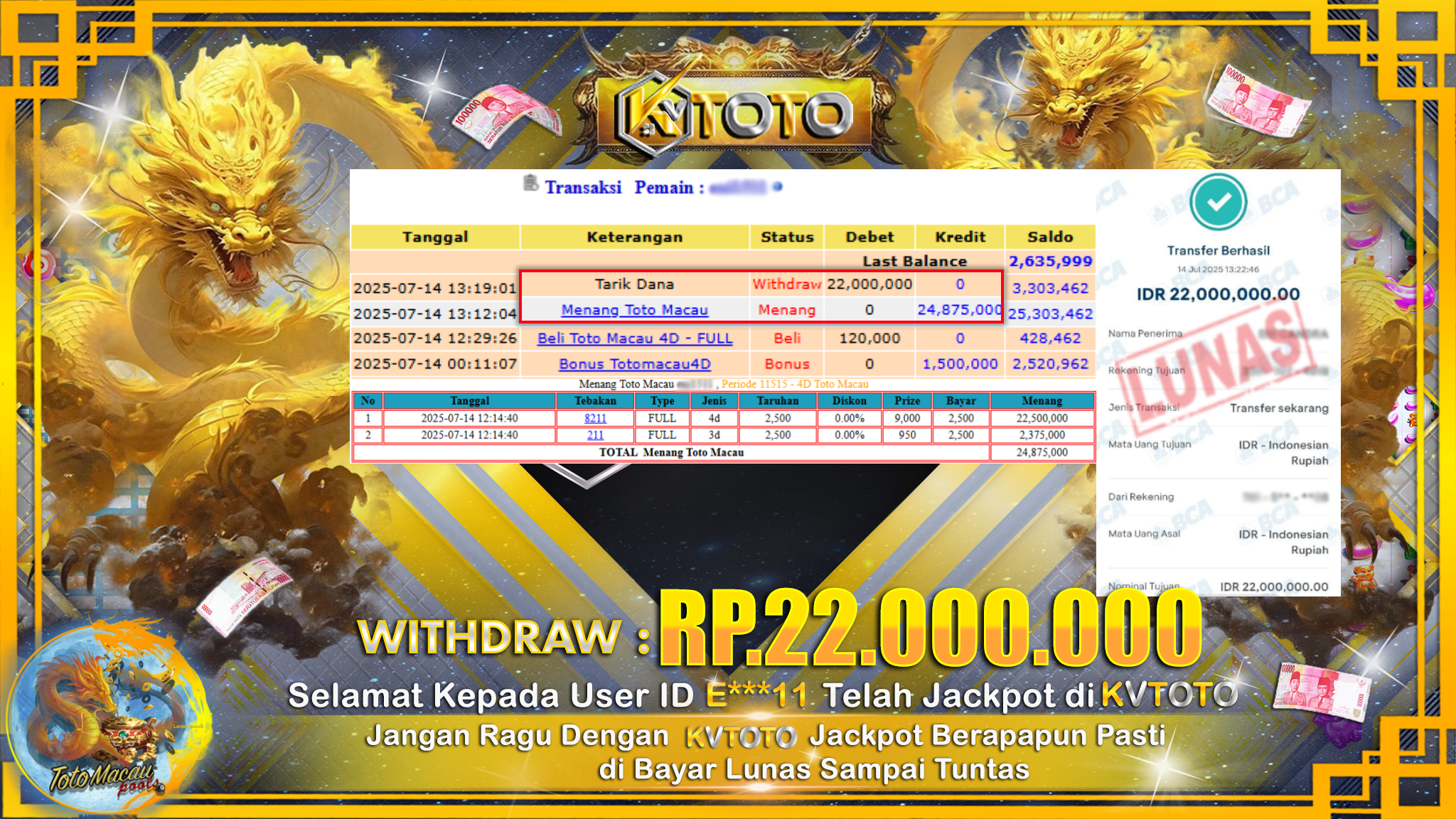 ✨ JACKPOT Di TOTO MACAU ✨