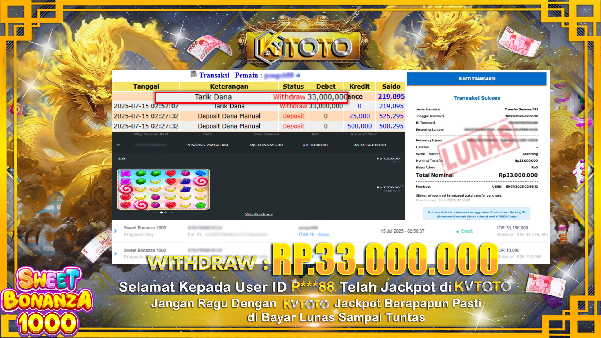 ✨ JACKPOT Di SLOT SWEET BONANZA 1000 ✨