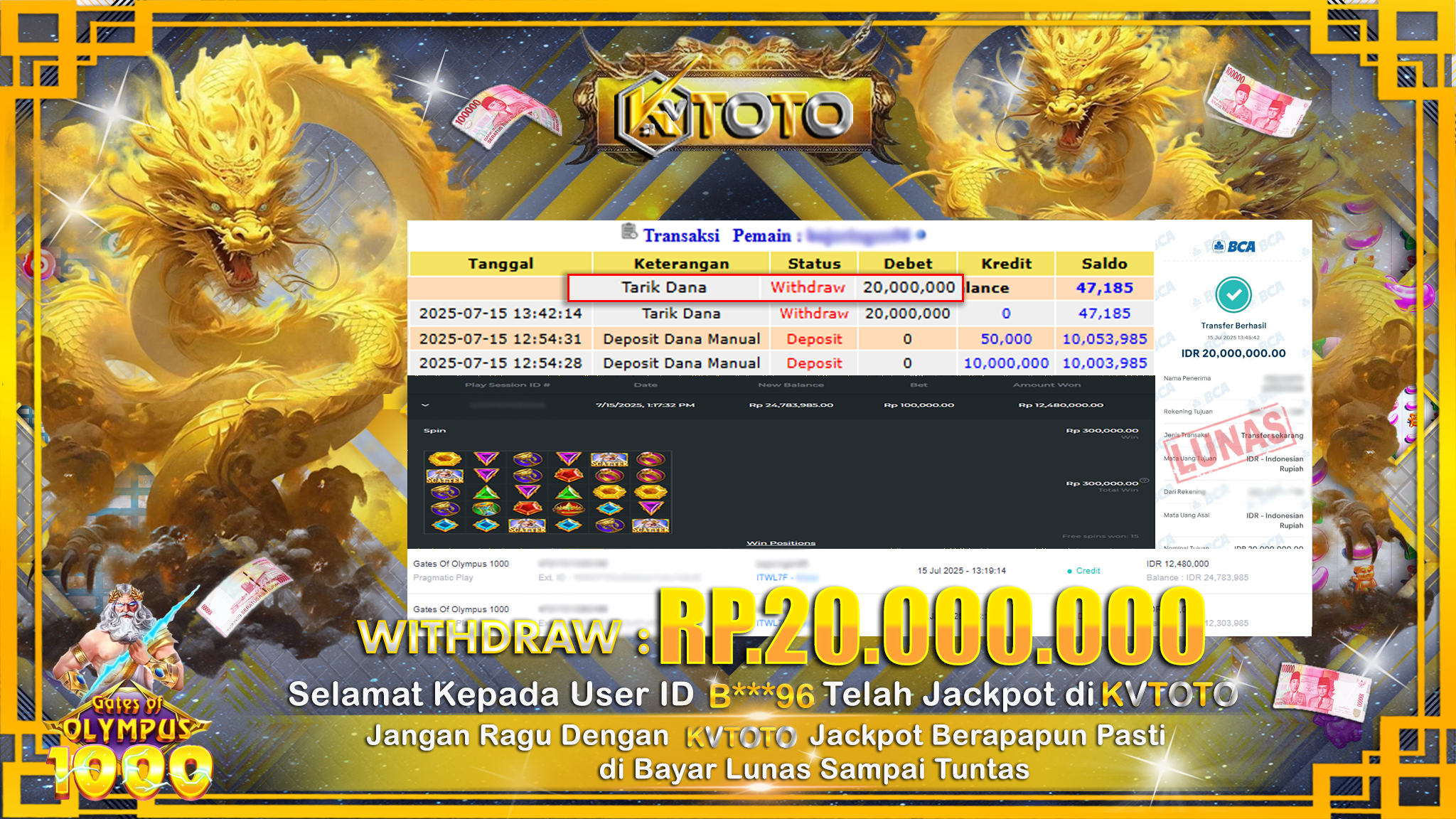✨ JACKPOT Di SLOT GATES OF OLYMPUS 1000 ✨