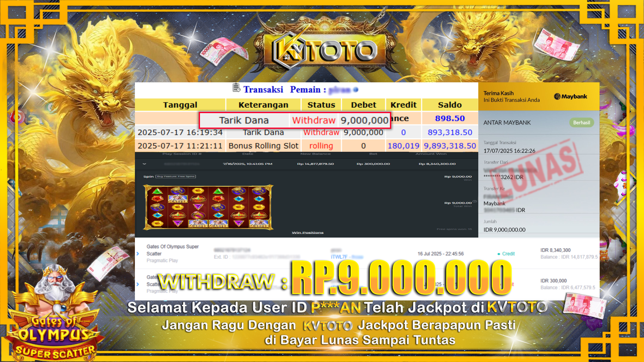 ✨ JACKPOT Di SLOT GATES OF OLYMPUS SUPER SCATTER✨