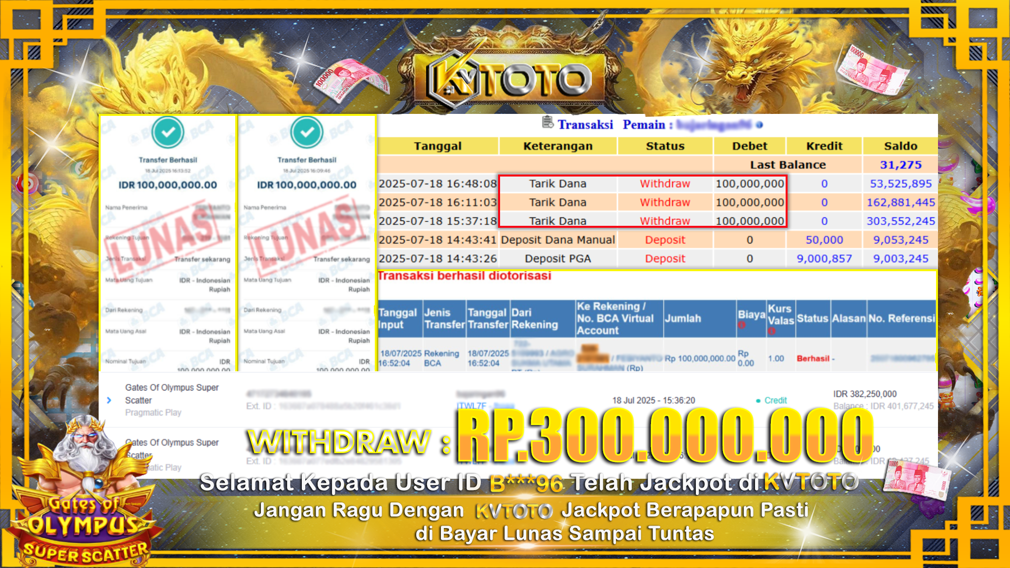 ✨ JACKPOT Di SLOT GATES OF OLYMPUS SUPER SCATTER✨