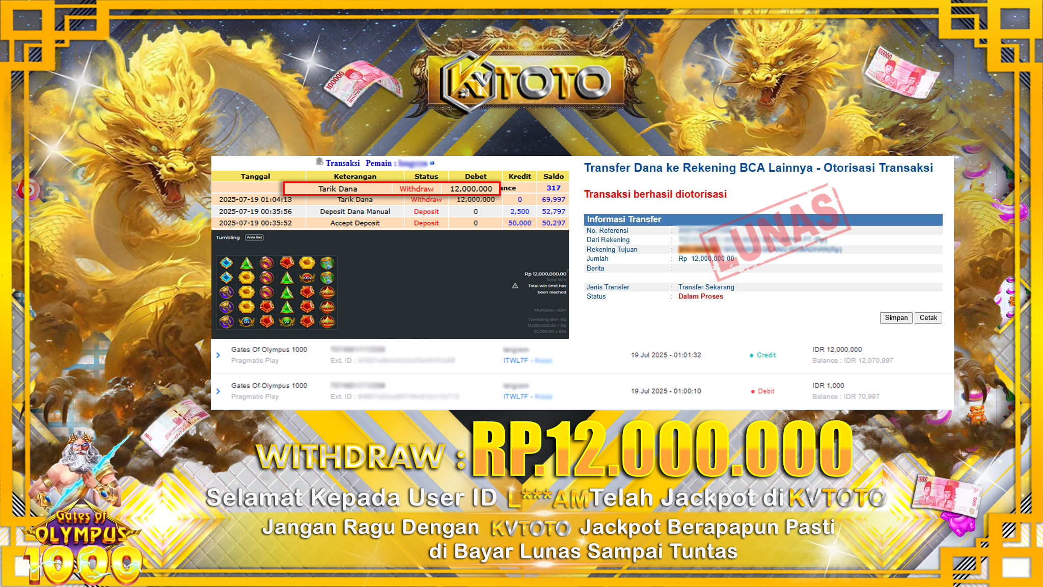 ✨ JACKPOT Di SLOT GATES OF OLYMPUS 1000 ✨