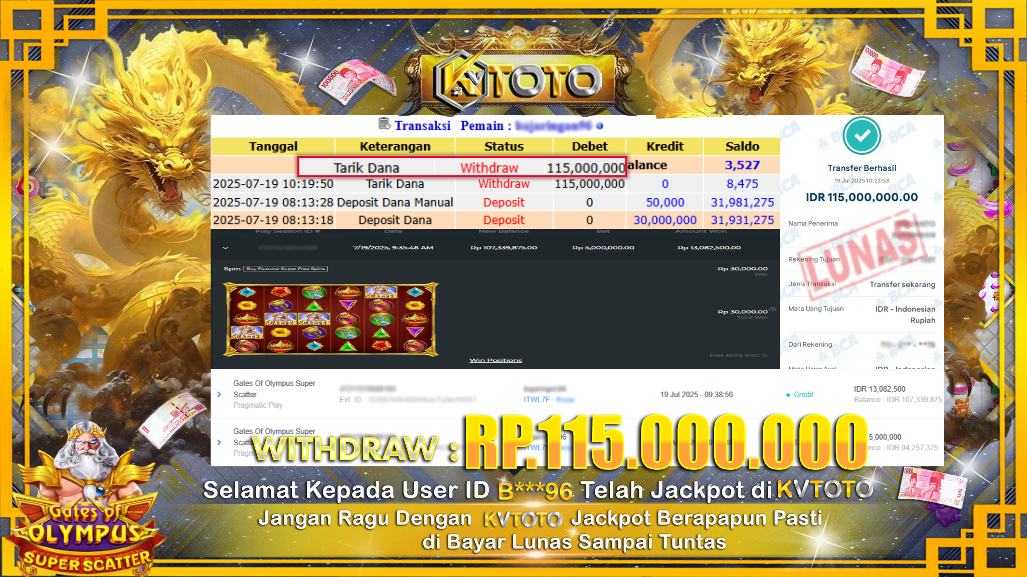 ✨ JACKPOT Di SLOT GATES OF OLYMPUS SUPER SCATTER ✨