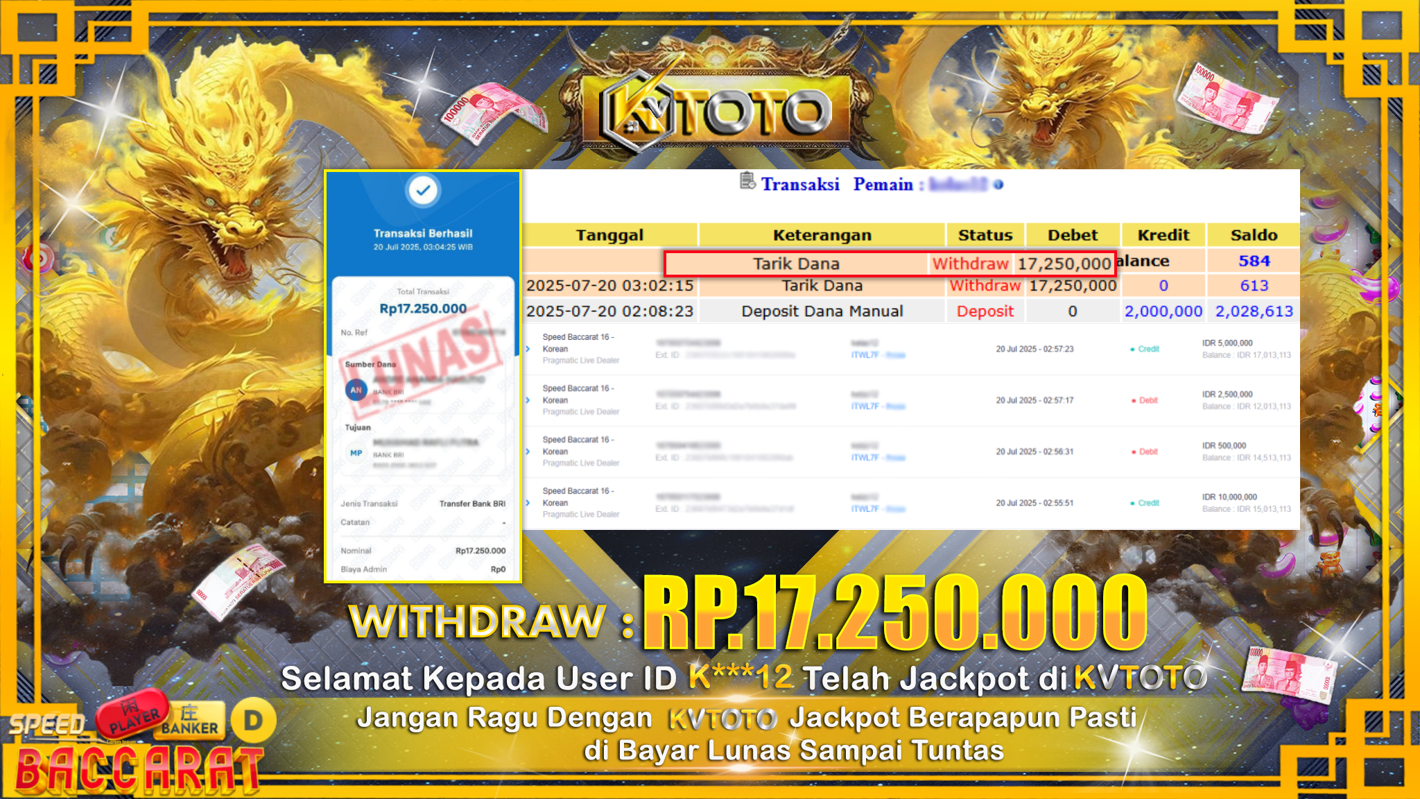 ✨ JACKPOT Di SPEED BACCARAT 16 - KOREAN ✨