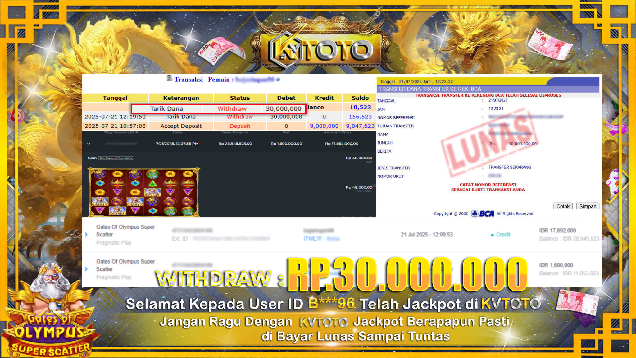 ✨ JACKPOT Di SLOT GATES OF OLYMPUS SUPER SCATTER ✨