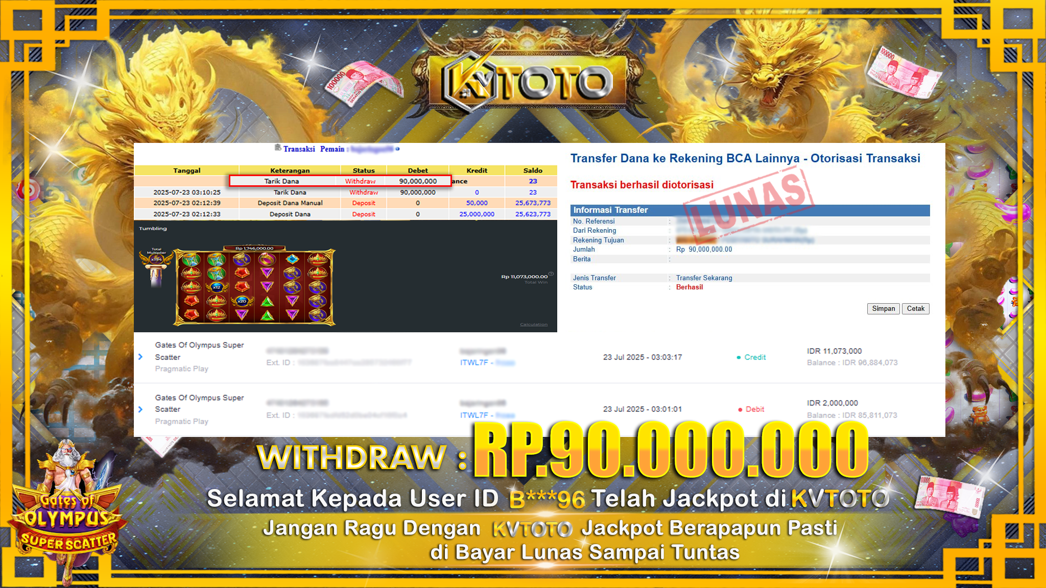 ✨ JACKPOT Di SLOT GATES OF OLYMPUS SUPER SCATTER ✨