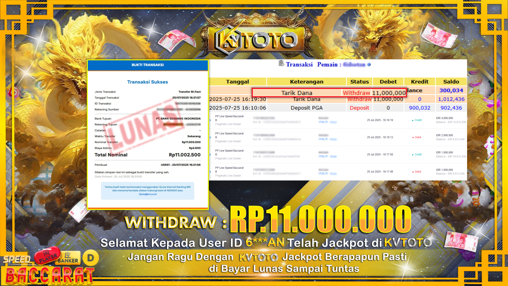 ✨ JACKPOT Di SPEED BACCARAT ✨