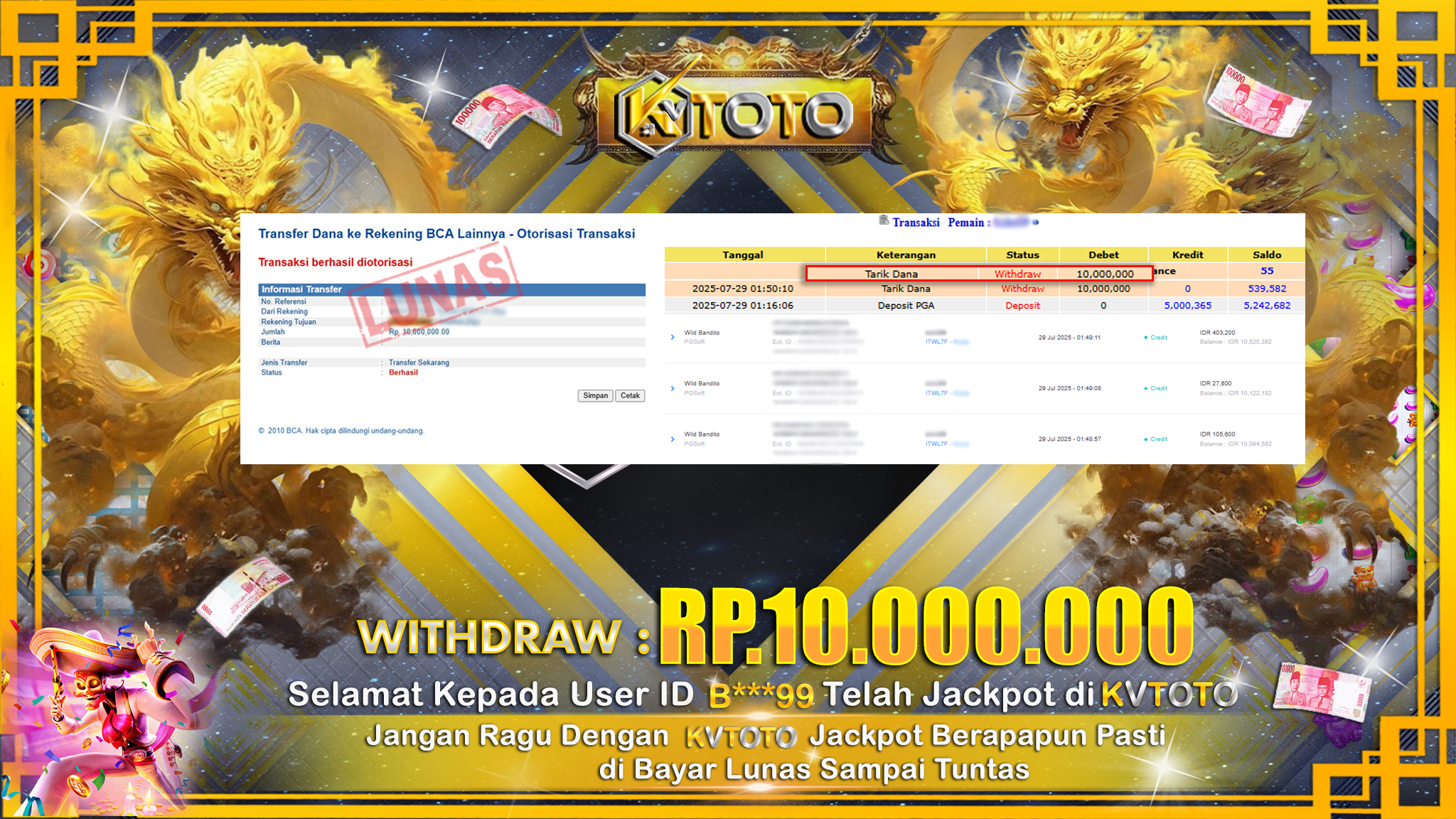 ✨ JACKPOT Di SLOT WILD BANDITO ✨