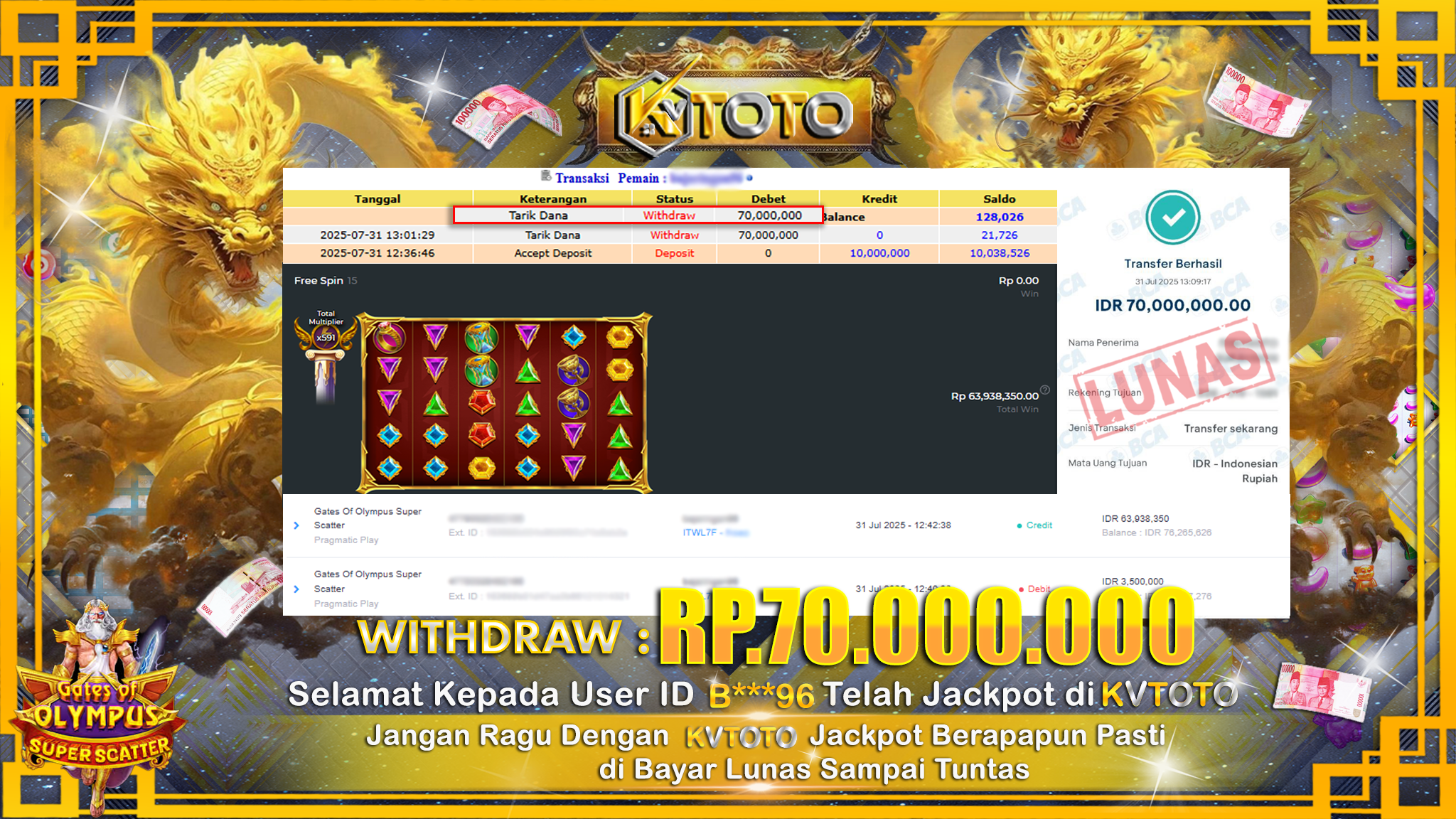 ✨ JACKPOT Di SLOT GATES OF OLYMPUS SUPER SCATTER ✨