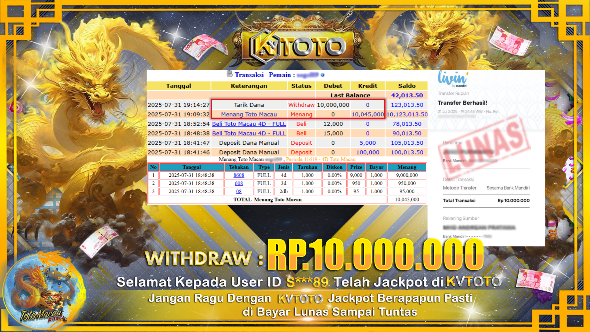 ✨ JACKPOT Di TOTO MACAU ✨