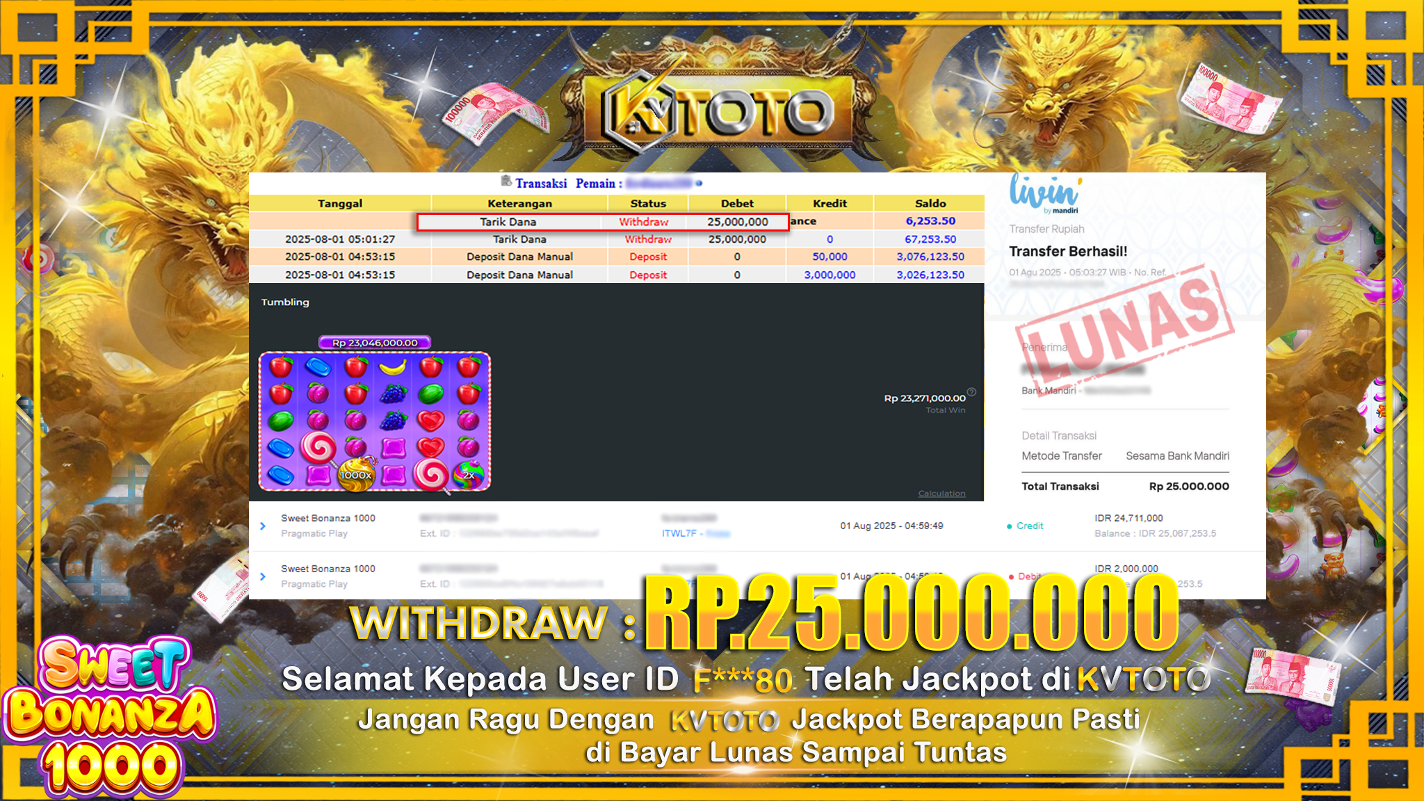 ✨ JACKPOT Di SLOT SWEET BONANZA 1000 ✨