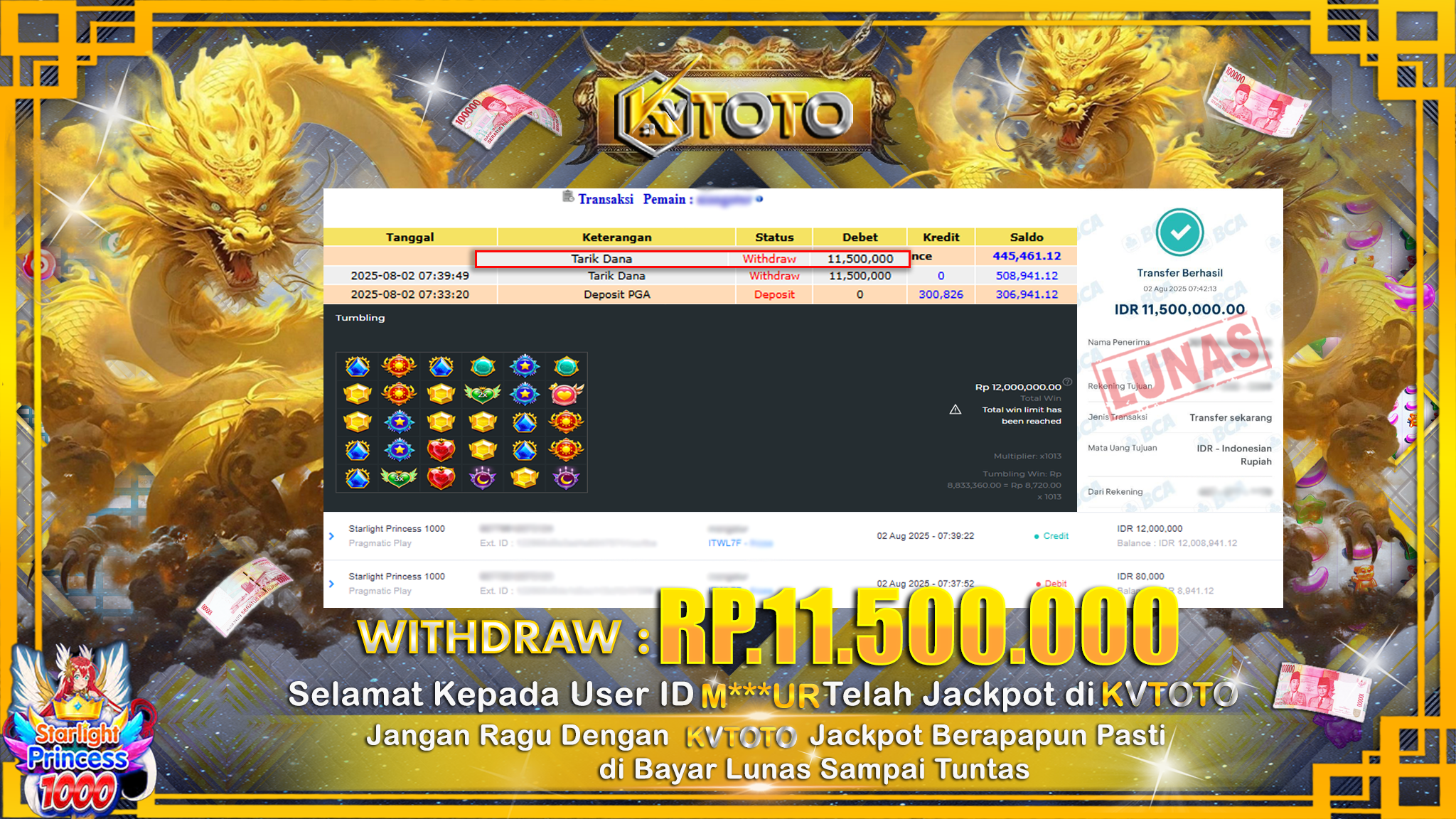 ✨ JACKPOT Di SLOT STARLIGHT PRINCESS 1000 ✨
