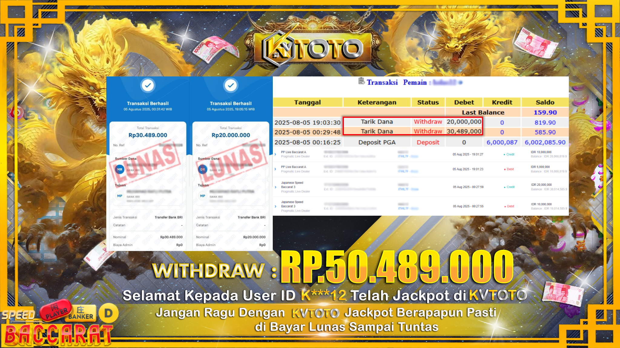 ✨ JACKPOT Di SPEED BACCARAT ✨