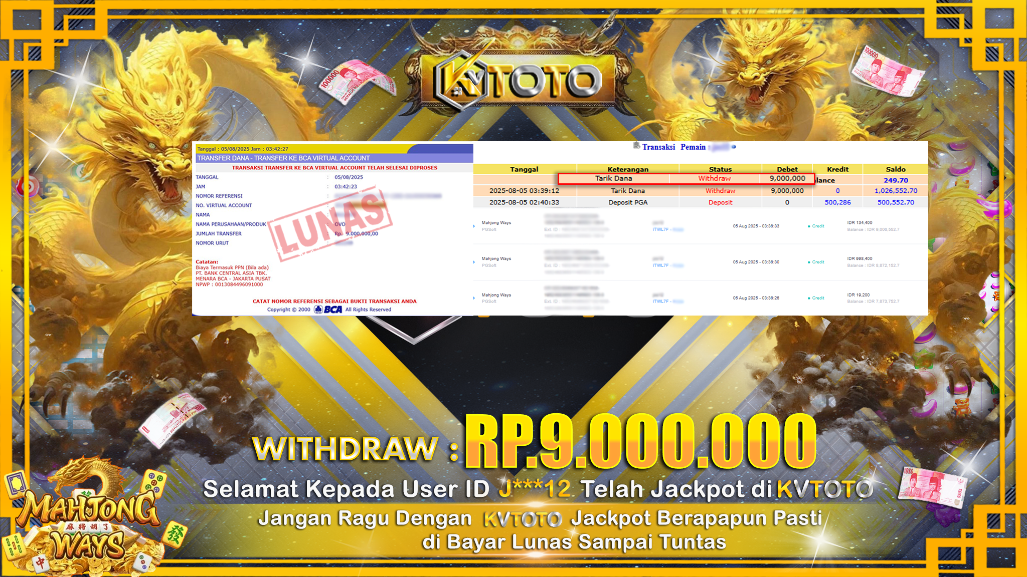 ✨ JACKPOT Di SLOT MAHJONG WAYS ✨