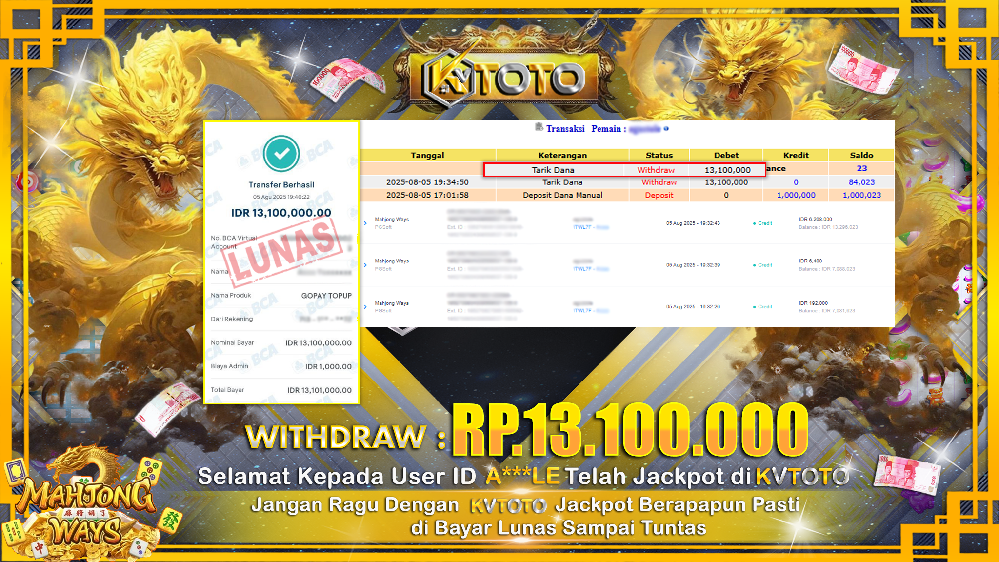 ✨ JACKPOT Di SLOT MAHJONG WAYS ✨
