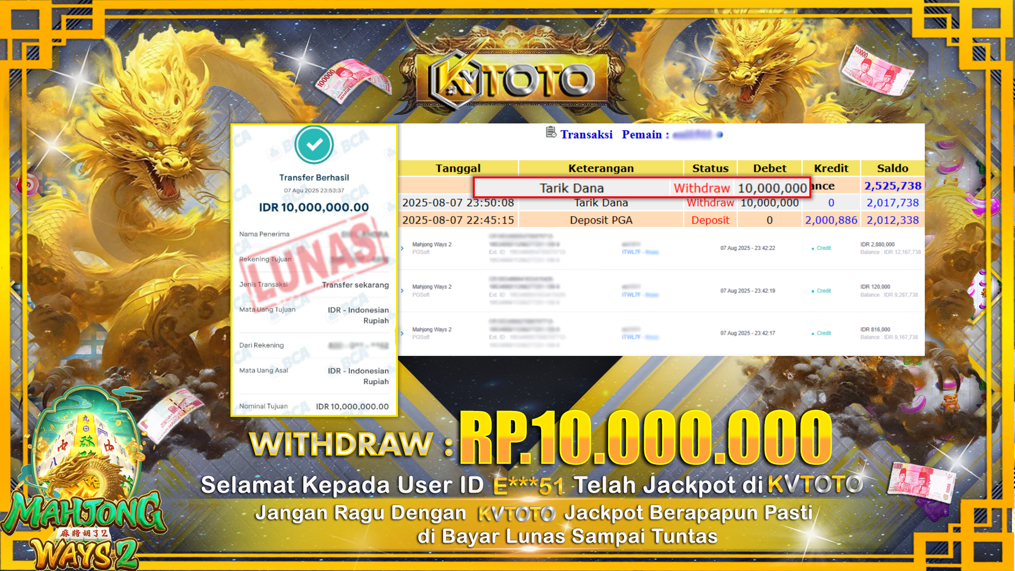 ✨ JACKPOT Di SLOT MAHJONG WAYS 2  ✨