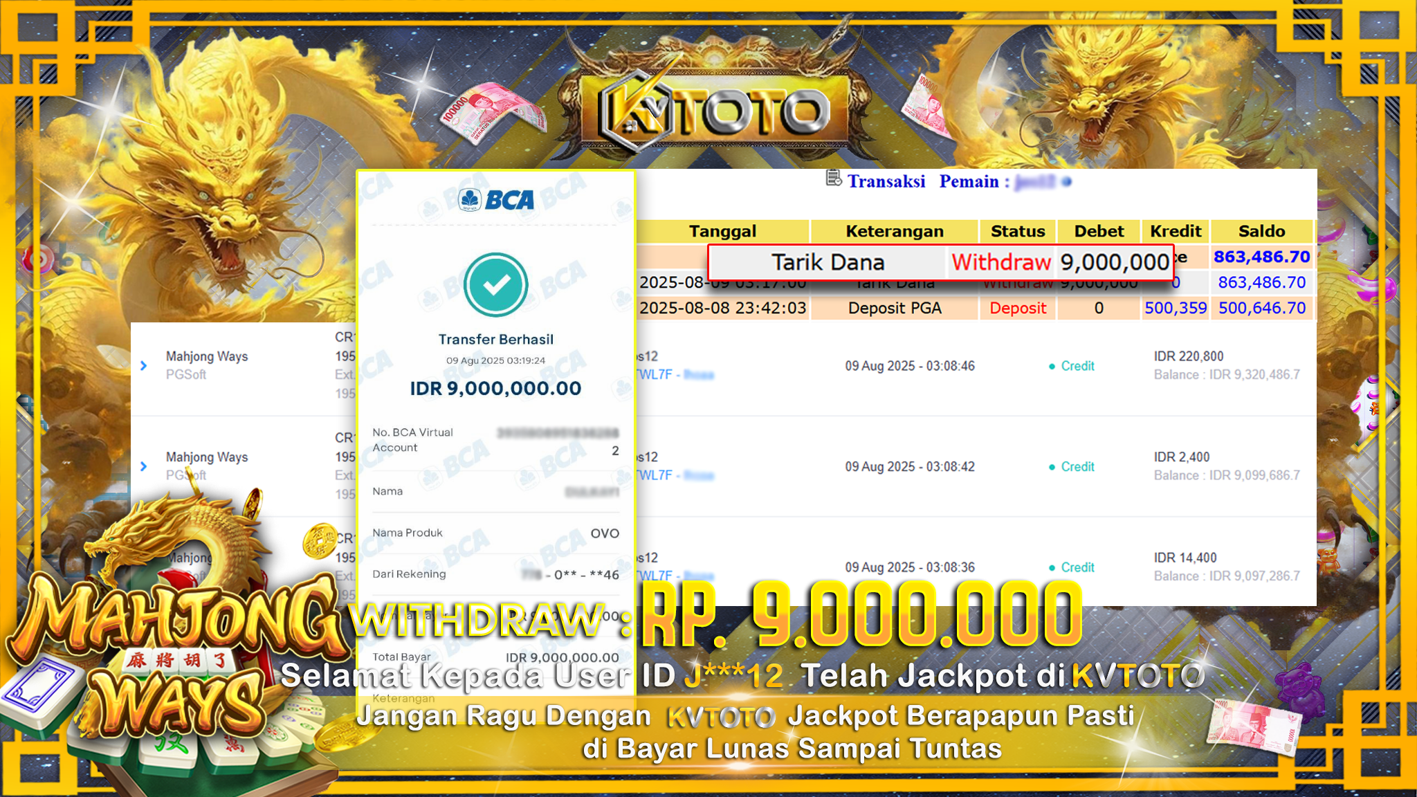 ✨ JACKPOT Di SLOT  MAHJONG WAYS ✨