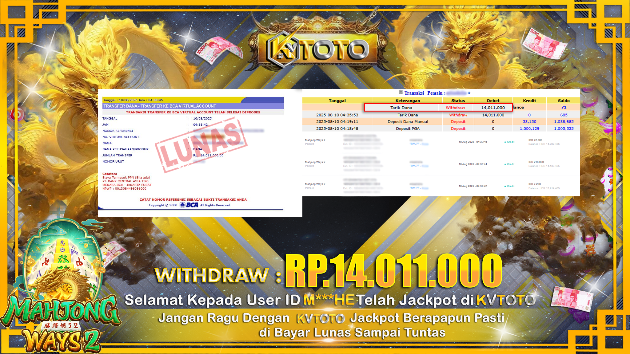 ✨ JACKPOT Di SLOT MAHJONG WAYS 2 ✨