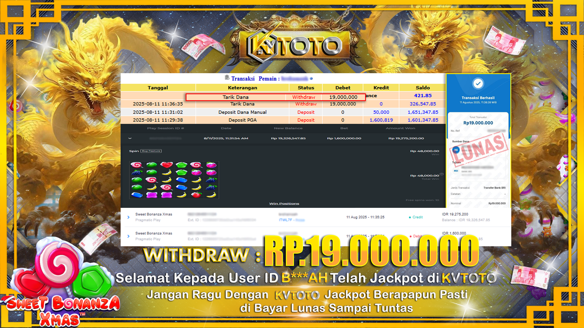 ✨ JACKPOT Di SLOT SWEET BONANZA XMAS✨