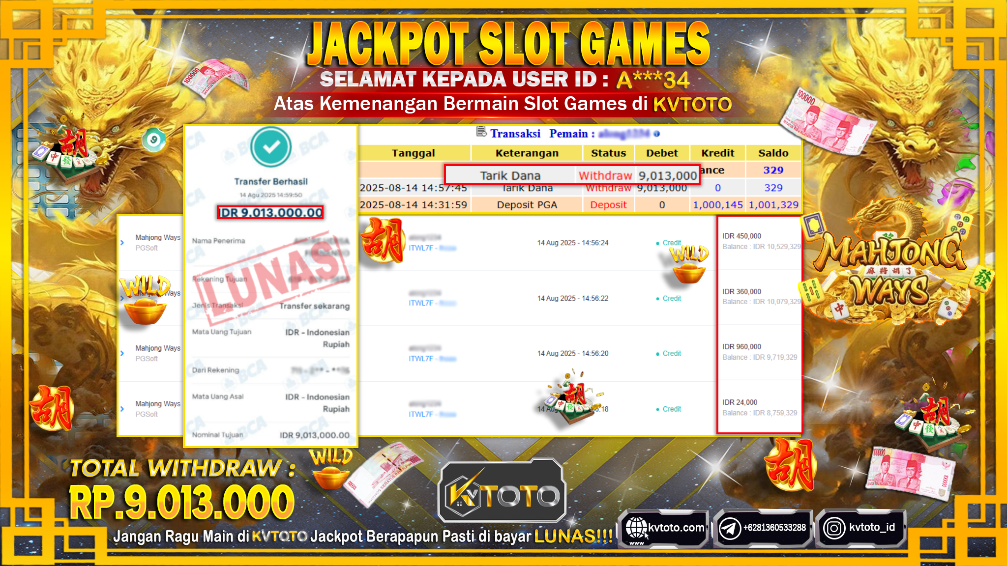 ✨ JACKPOT Di SLOT MAHJONG WAYS ✨