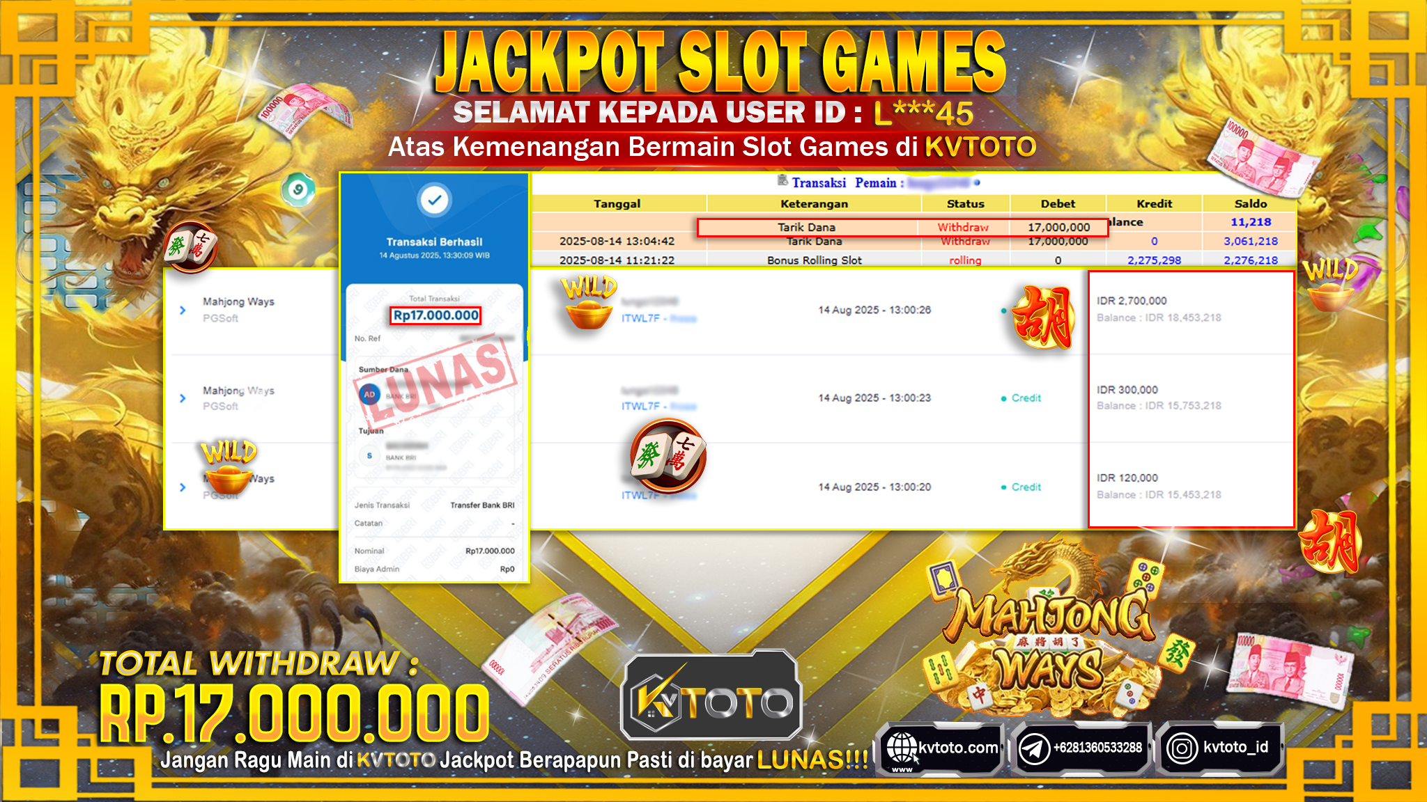 ✨ JACKPOT Di SLOT MAHJONG WAYS ✨