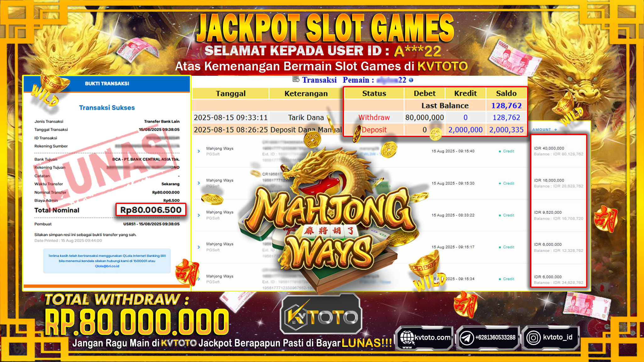 ✨ JACKPOT Di SLOT MAHJONG WAYS ✨