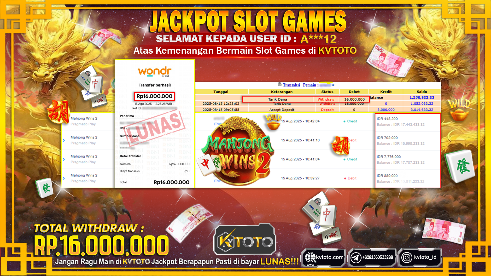 ✨ JACKPOT Di SLOT MAHJONG WINS 2✨
