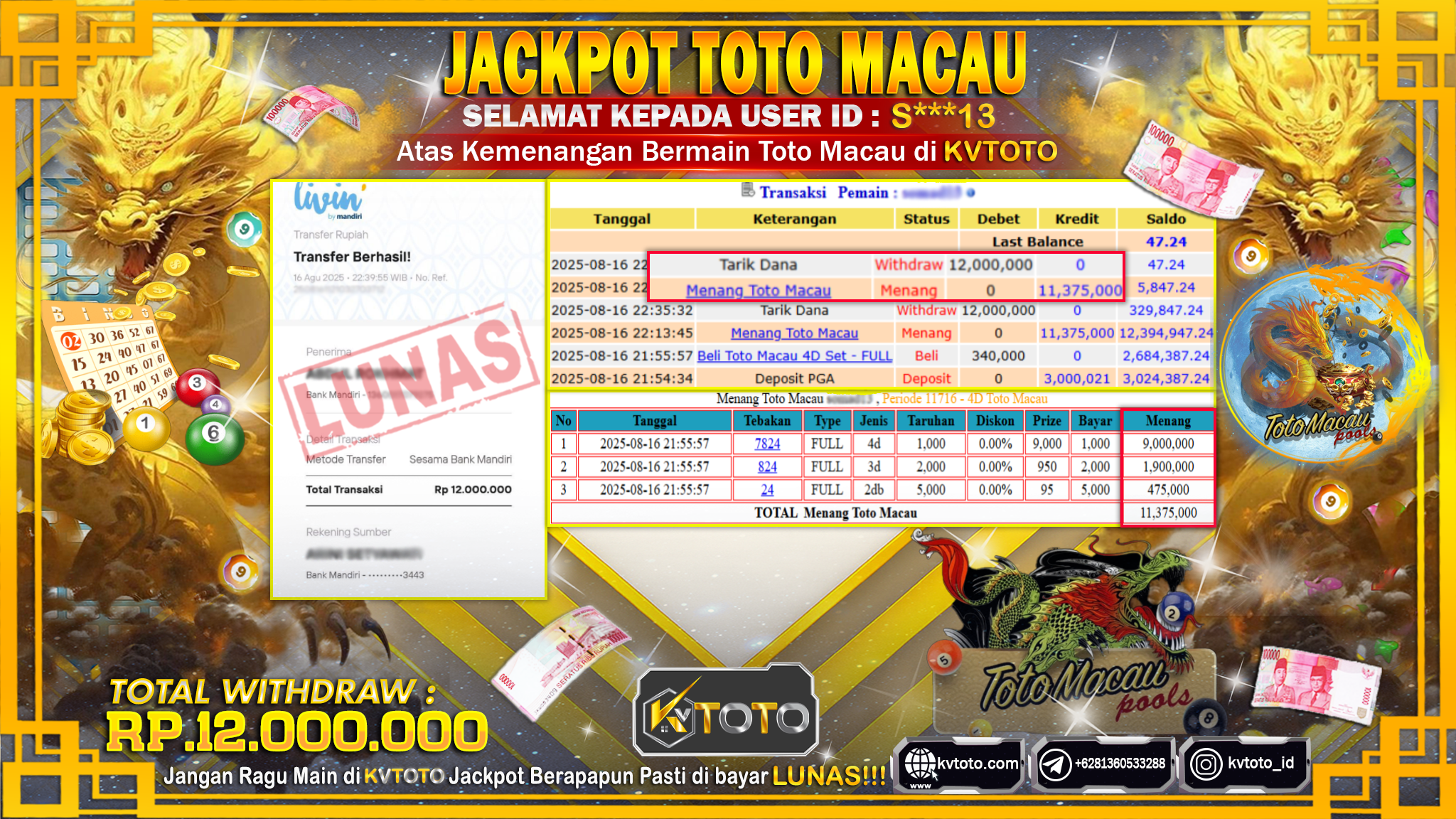 ✨ JACKPOT Di TOTO MACAU ✨