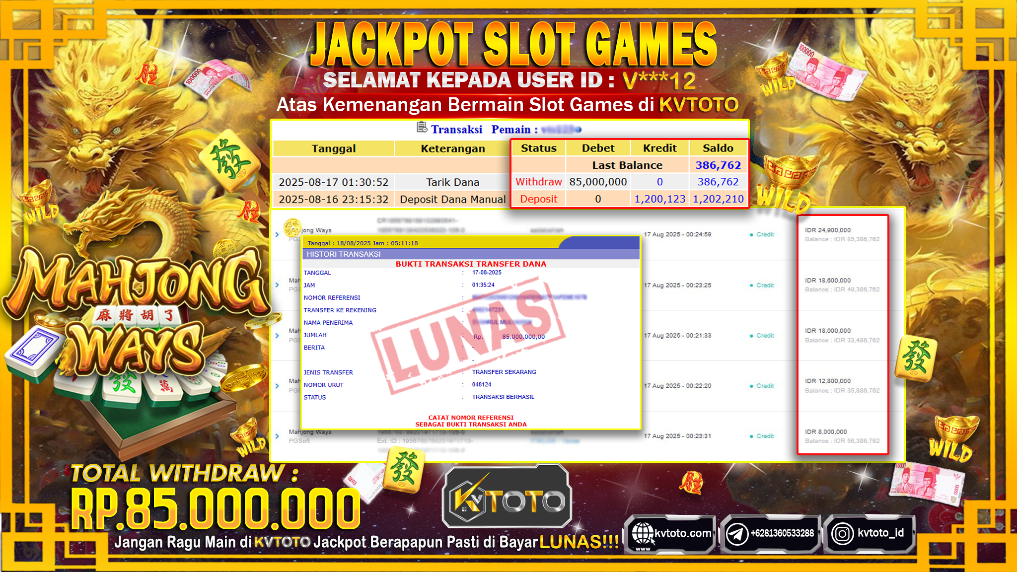 ✨ JACKPOT Di SLOT MAHJONG WAYS ✨