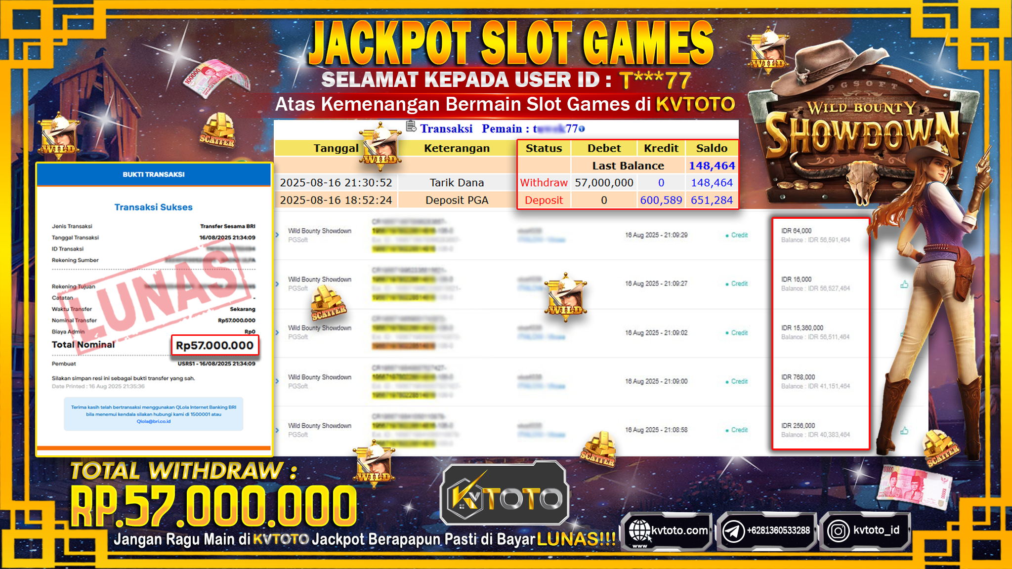 ✨ JACKPOT Di SLOT WILD BOUNTY SHOWDOWN ✨