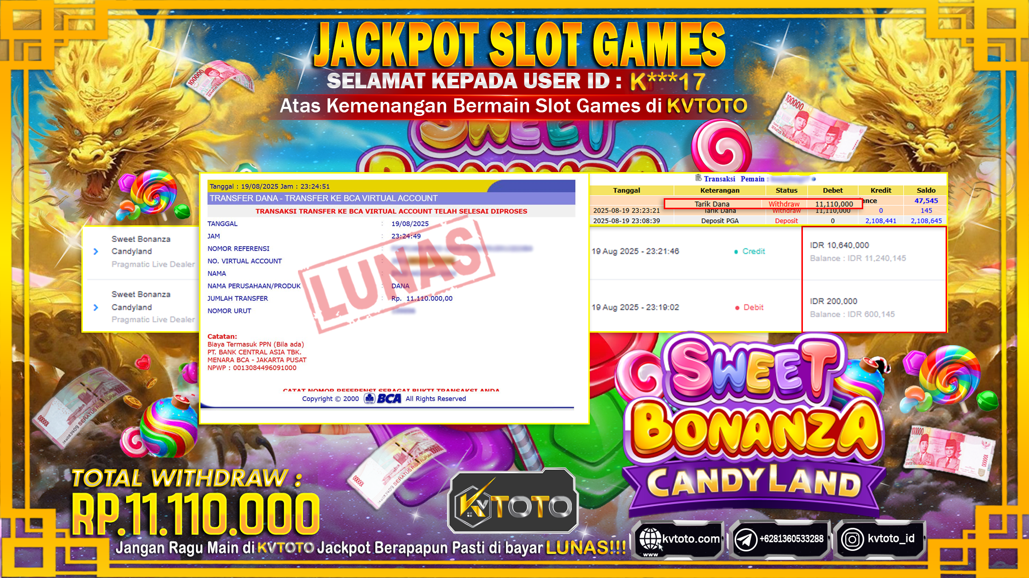 ✨ JACKPOT Di SLOT SWEET BONANZA CANDYLAND ✨