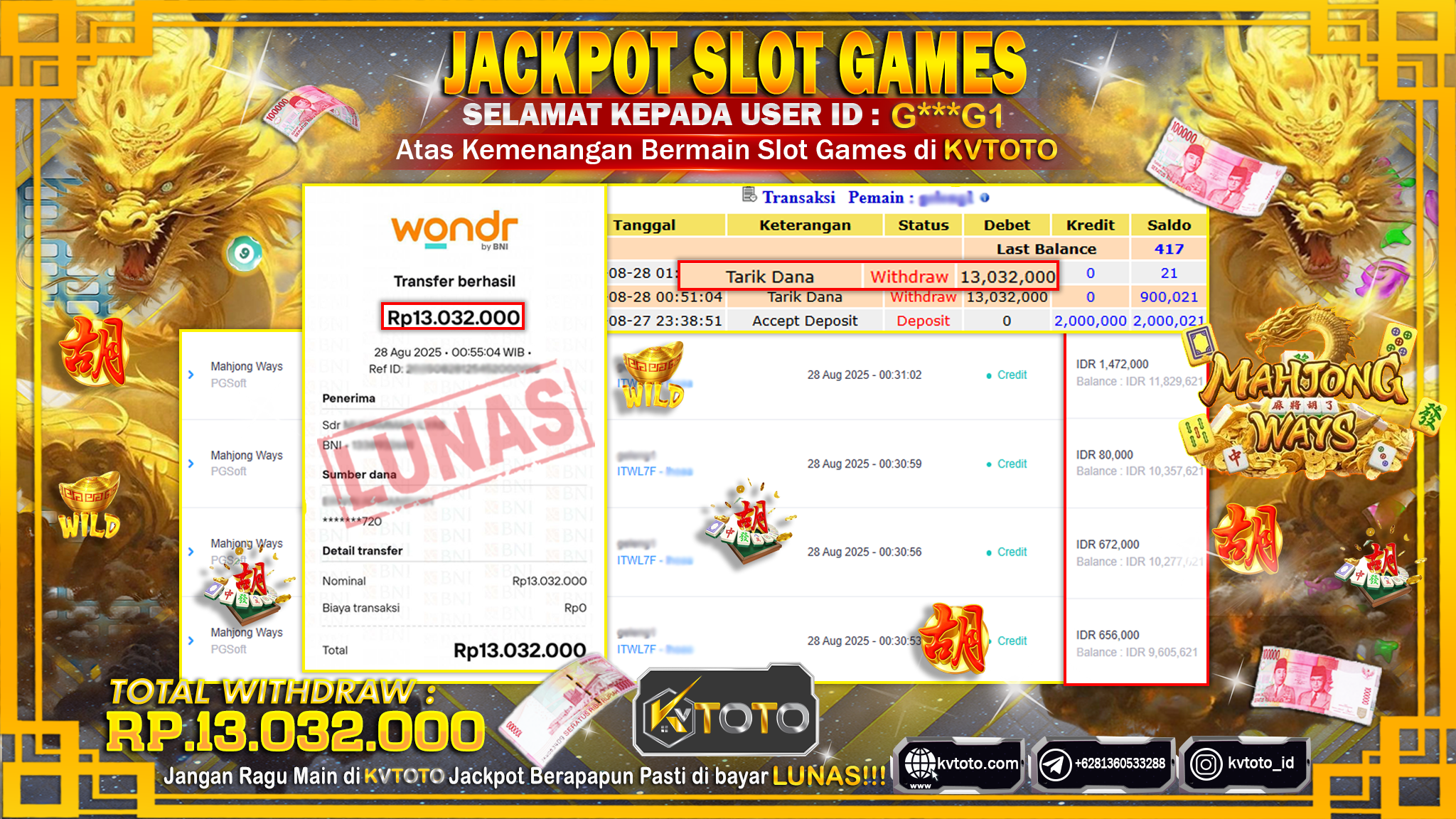 ✨ JACKPOT Di SLOT MAHJONG WAYS ✨