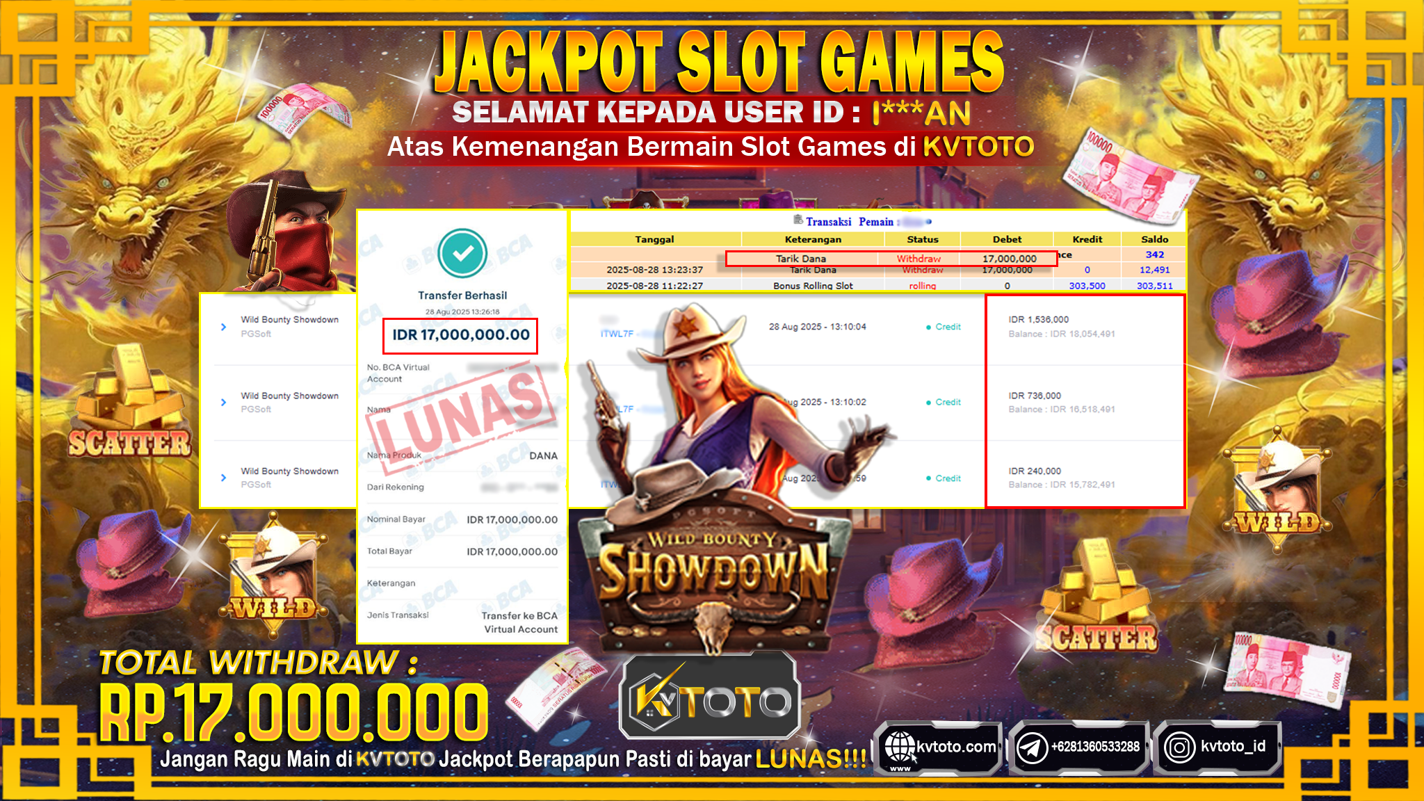 ✨ JACKPOT Di SLOT WILD BOUNTY SHOWDOWN ✨