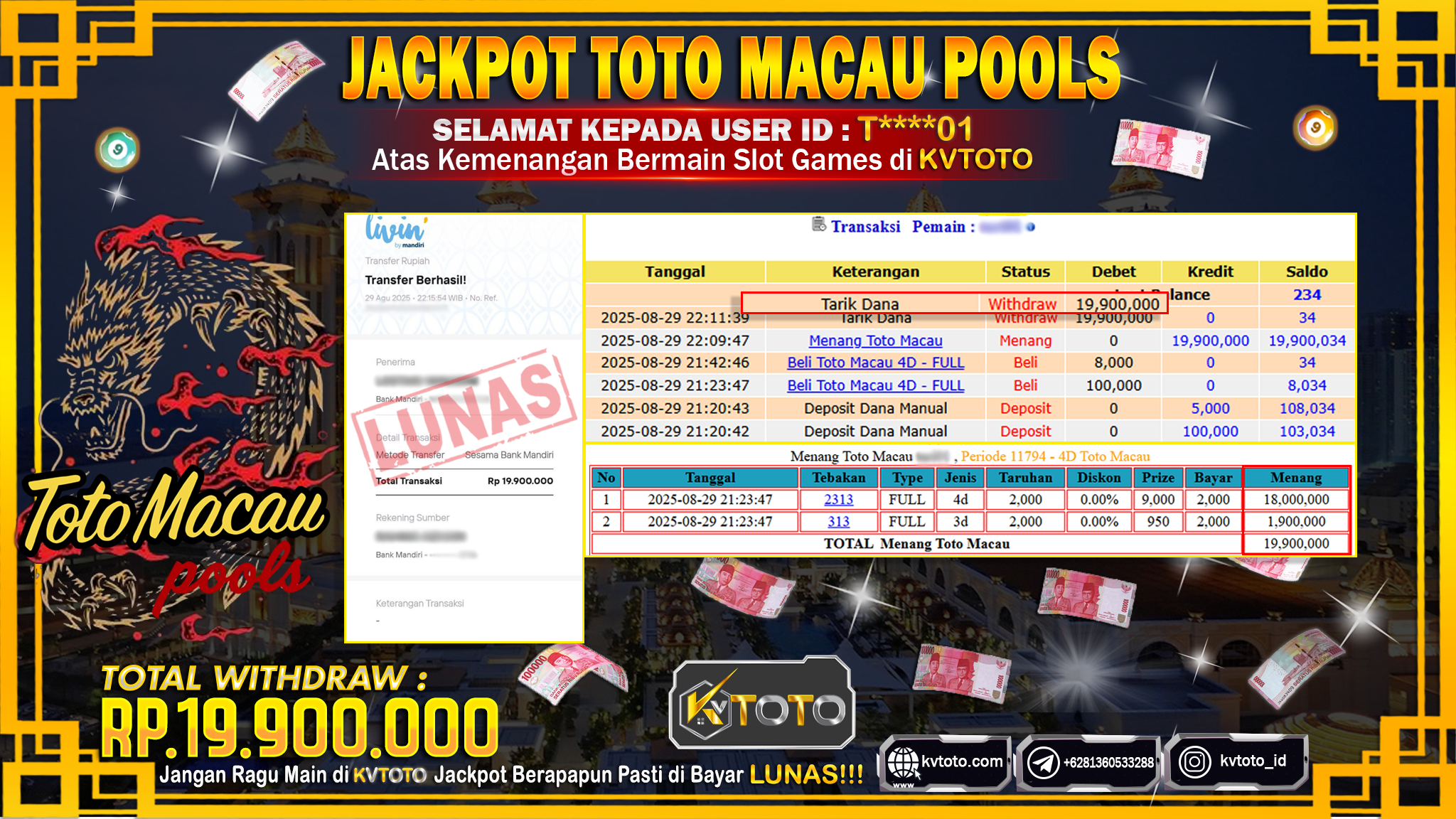 ✨ JACKPOT Di TOTO MACAU POOLS ✨