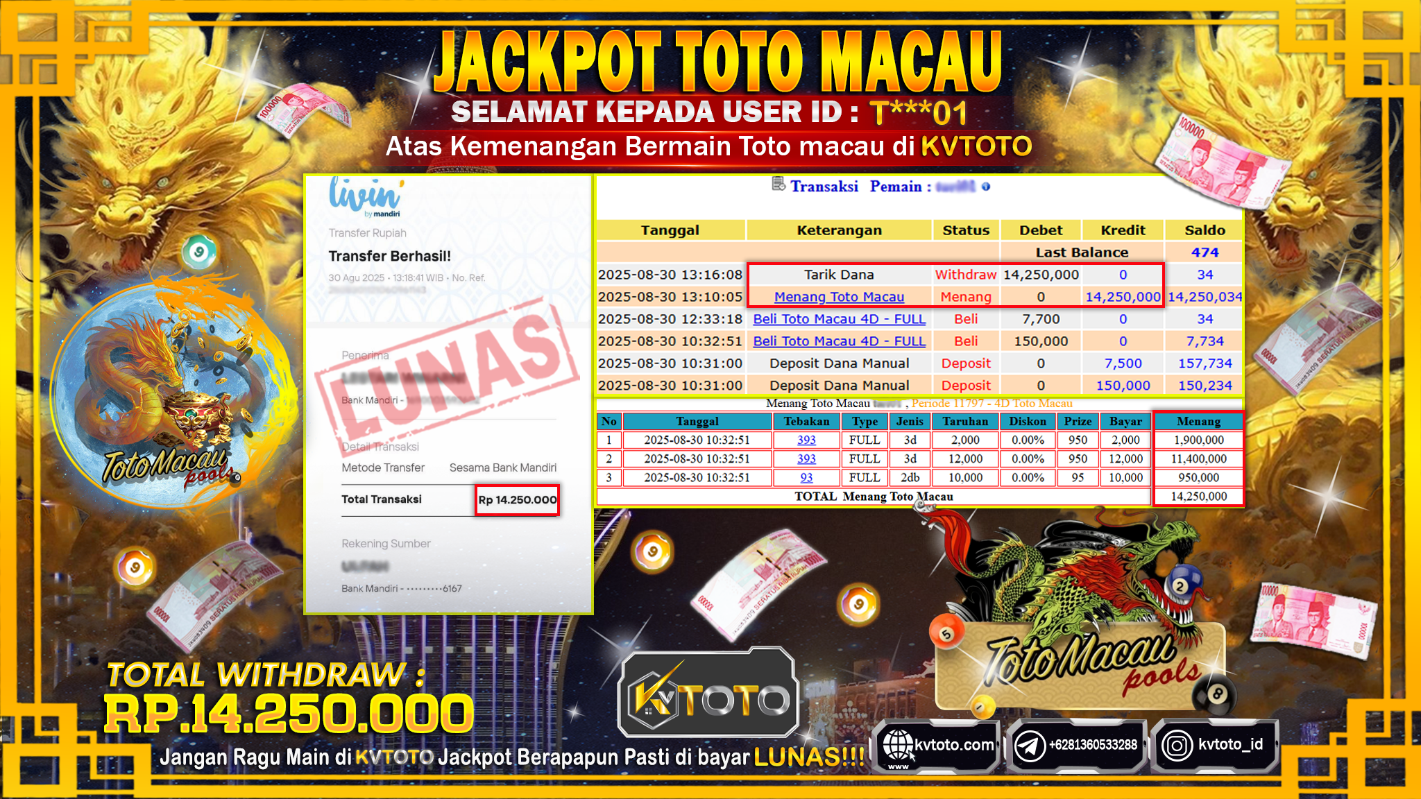 ✨ JACKPOT Di TOTO MACAU POOLS ✨