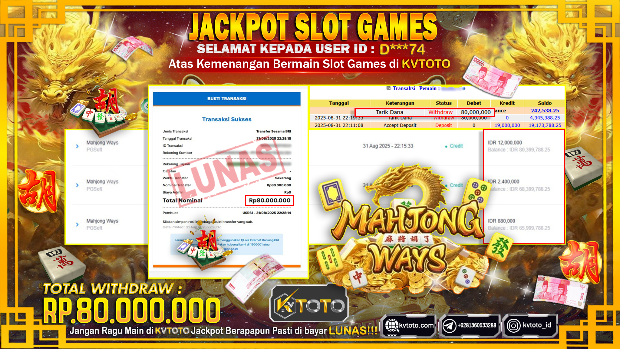 ✨ JACKPOT Di SLOT MAHJONG WAYS ✨