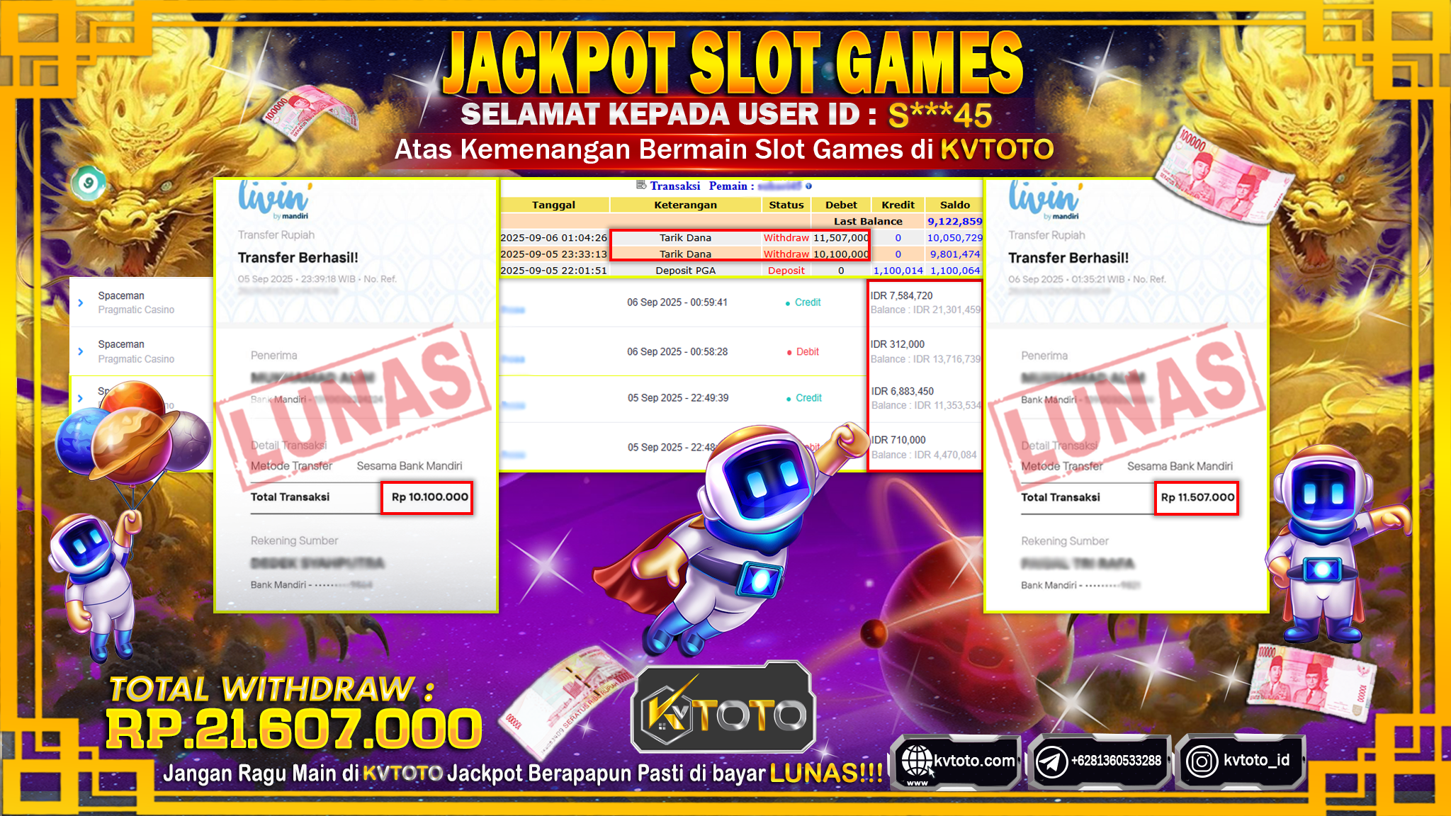 ✨ JACKPOT Di SPACEMAN✨