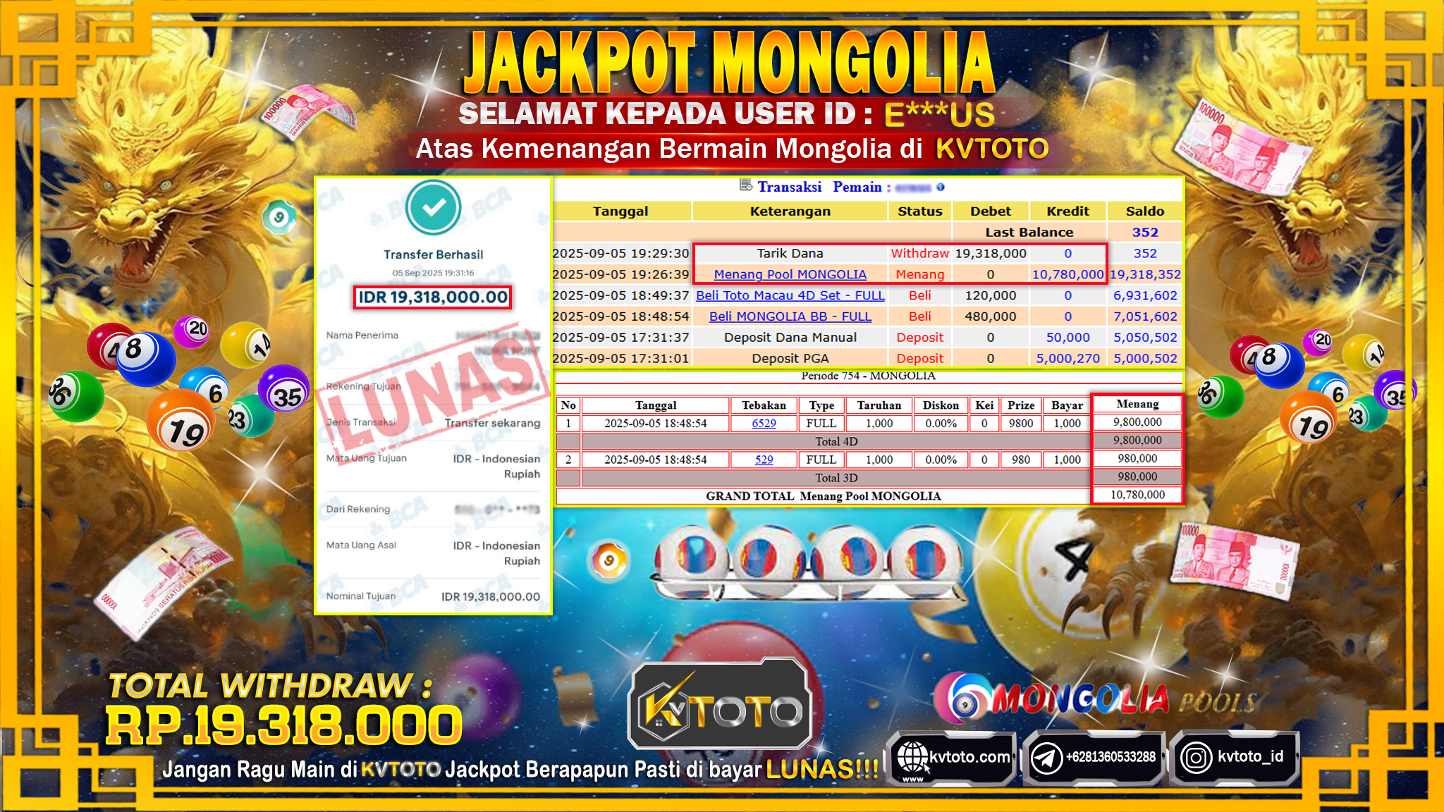 ✨ JACKPOT Di MONGOLIA POOLS✨
