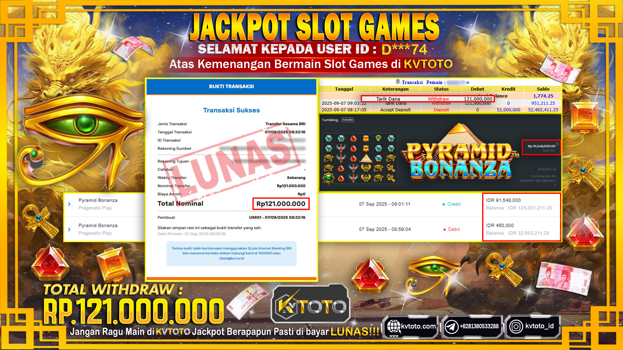 ✨ JACKPOT Di SLOT PYRAMID BONANZA ✨