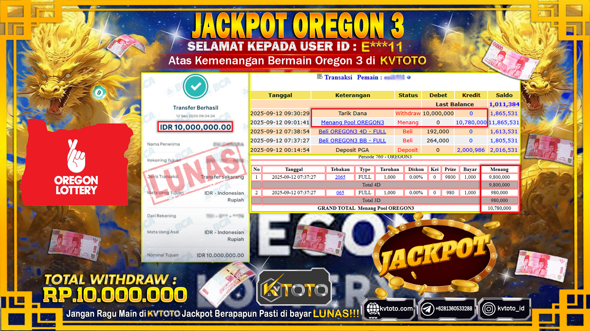 ✨ JACKPOT Di OREGON 3✨