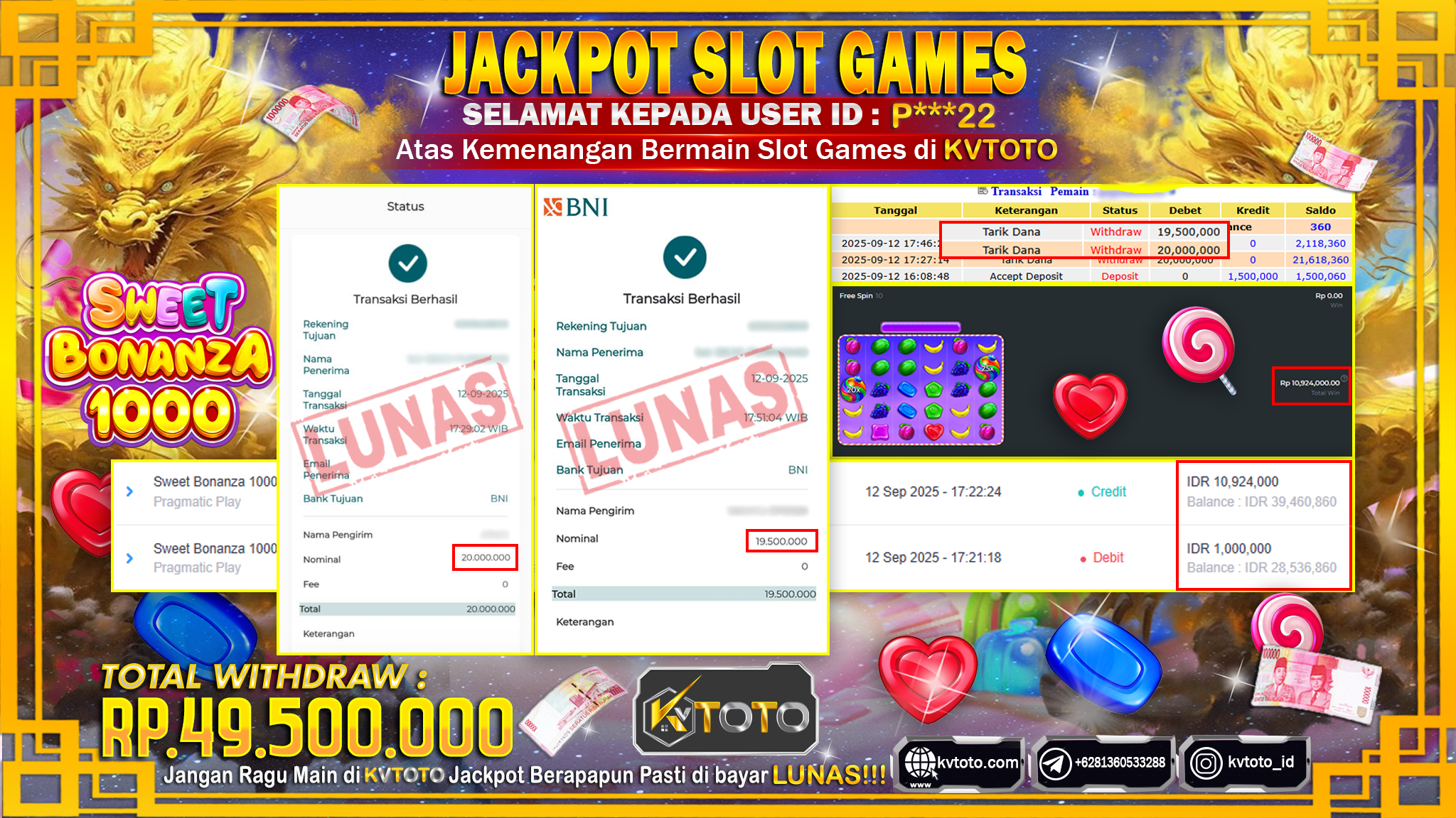 ✨ JACKPOT Di SLOT SWEET BONANZA 1000 ✨