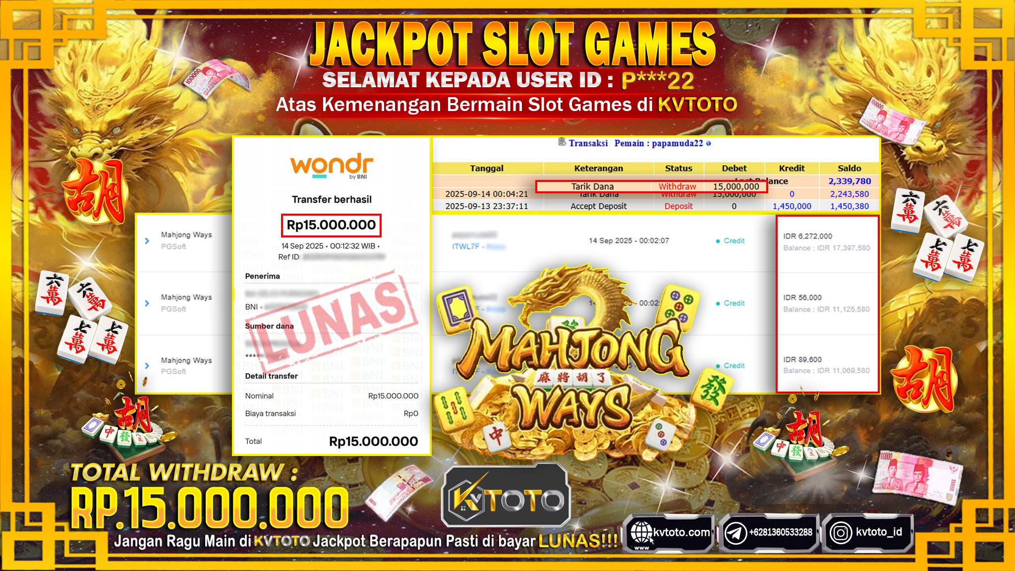 ✨ JACKPOT Di SLOT MAHJONG WAYS ✨