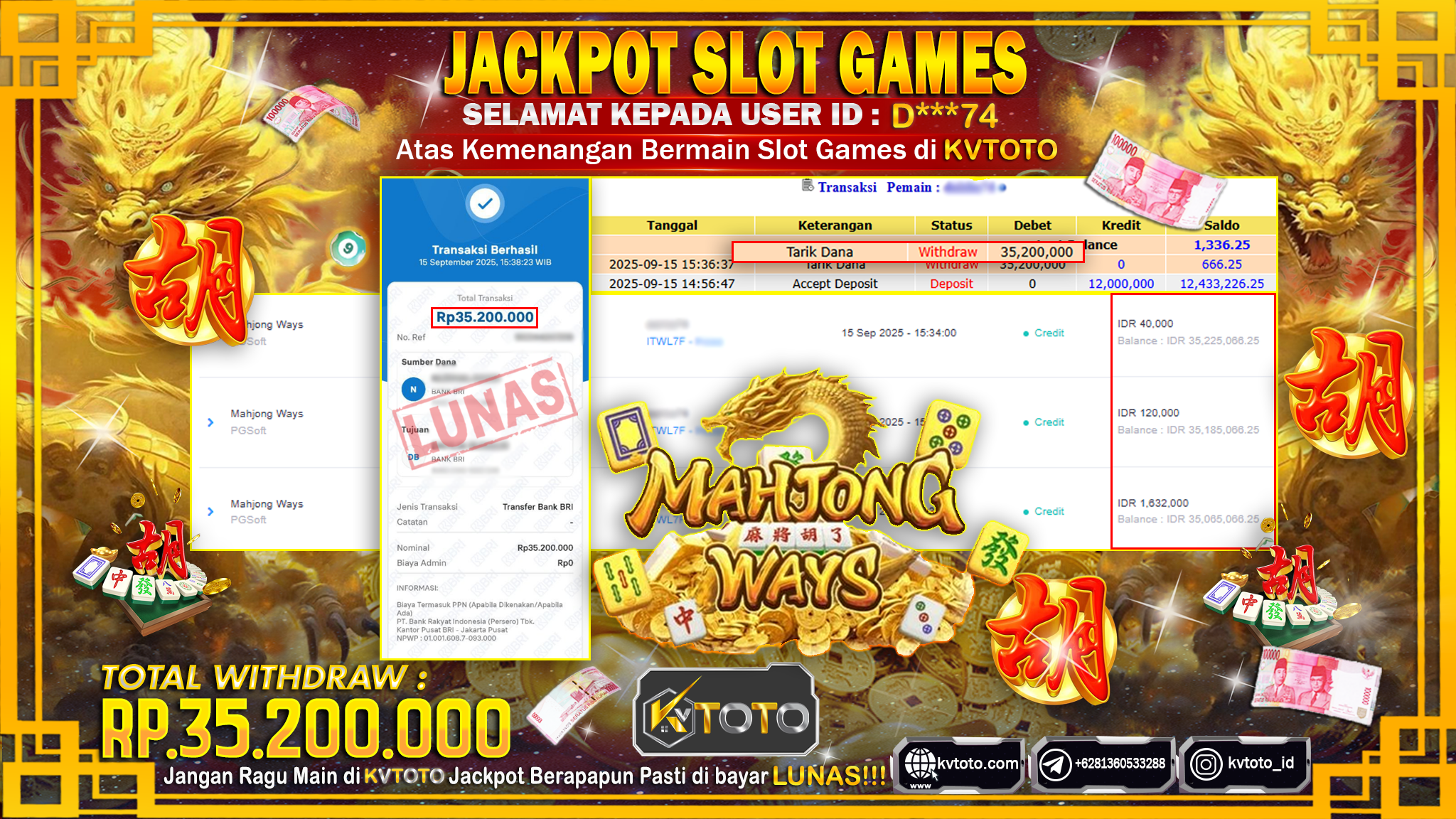 ✨ JACKPOT Di SLOT MAHJONG WAYS ✨
