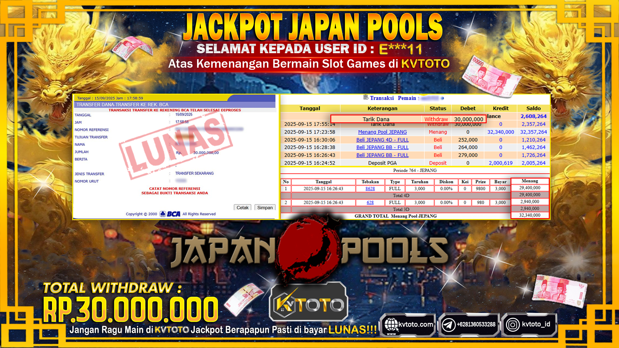 ✨ JACKPOT Di JAPAN POOLS ✨